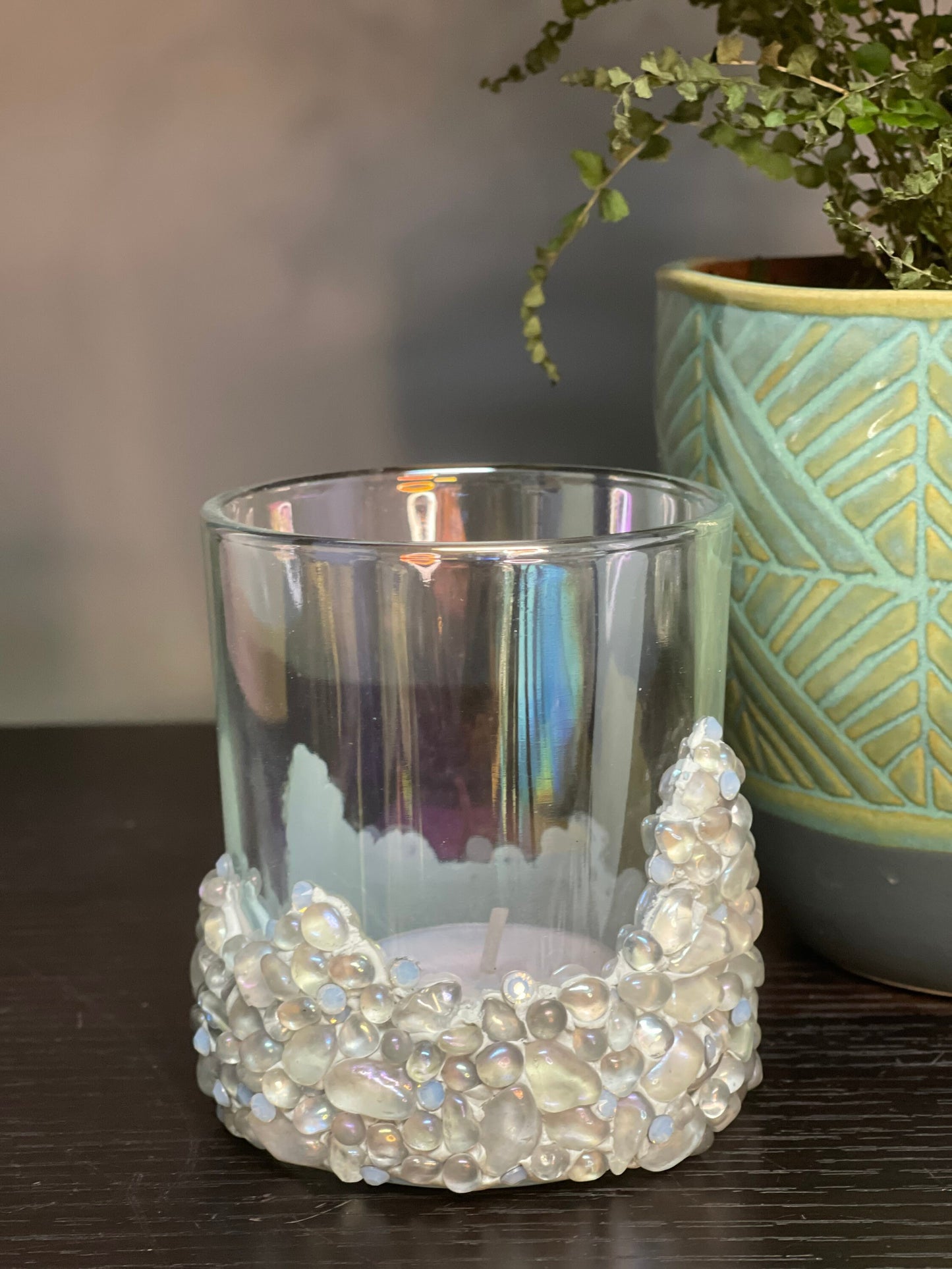 Angel Aura Votive Holder, Aura Quartz Candle Holder, Aura Glass, Luxe Accessories, Home Decor, Quartz, Swarovski Crystals, Crystal Art