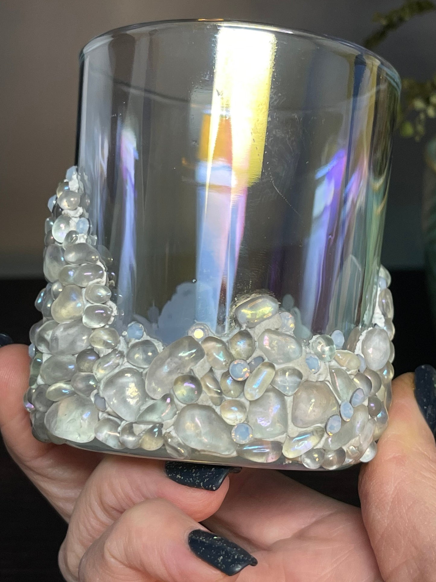 Angel Aura Votive Holder, Aura Quartz Candle Holder, Aura Glass, Luxe Accessories, Home Decor, Quartz, Swarovski Crystals, Crystal Art