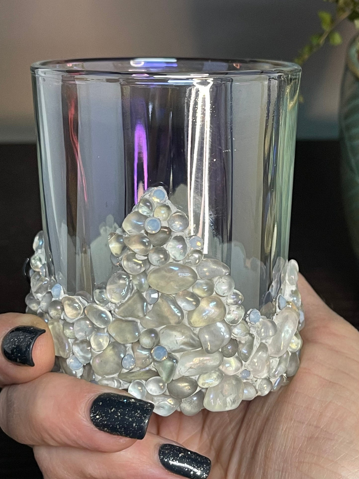 Angel Aura Votive Holder, Aura Quartz Candle Holder, Aura Glass, Luxe Accessories, Home Decor, Quartz, Swarovski Crystals, Crystal Art