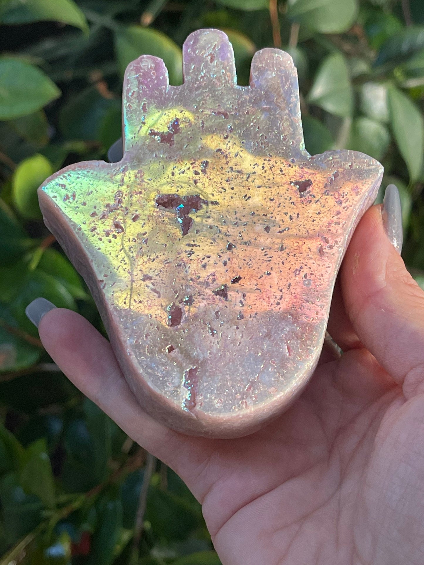Aura Pink Amethyst Hamsa, Hamsa, Angel Aura, Aura, Amethyst Hamsa, Amethyst, Protection Symbol,Home Decor, Aura Crystals, Love