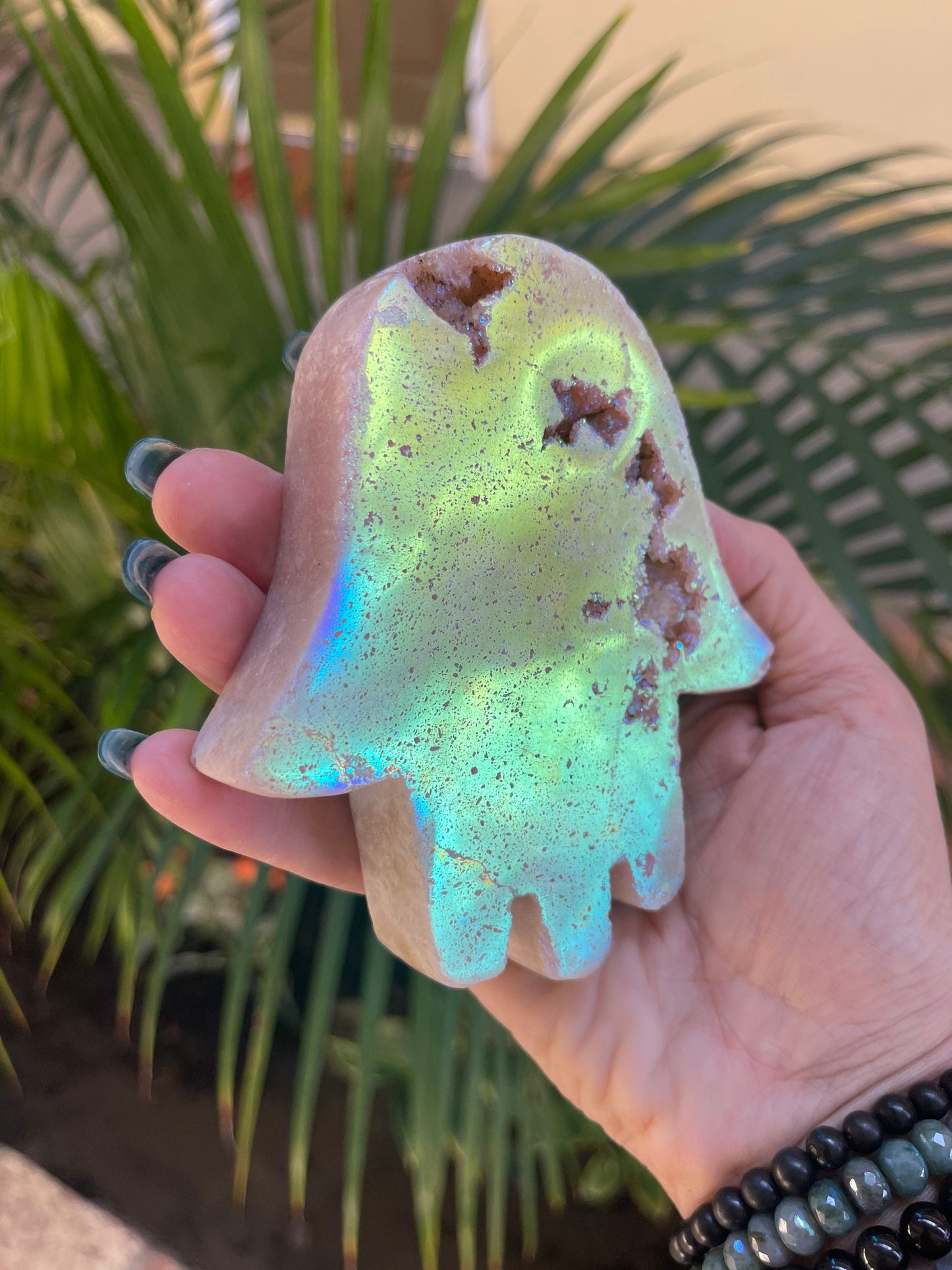 Aura Crystals, Aura Pink Amethyst Hamsa, Hamsa, Angel Aura,Holiday Gifts, Amethyst Hamsa, Amethyst Home Accessories, Home Decor, Love