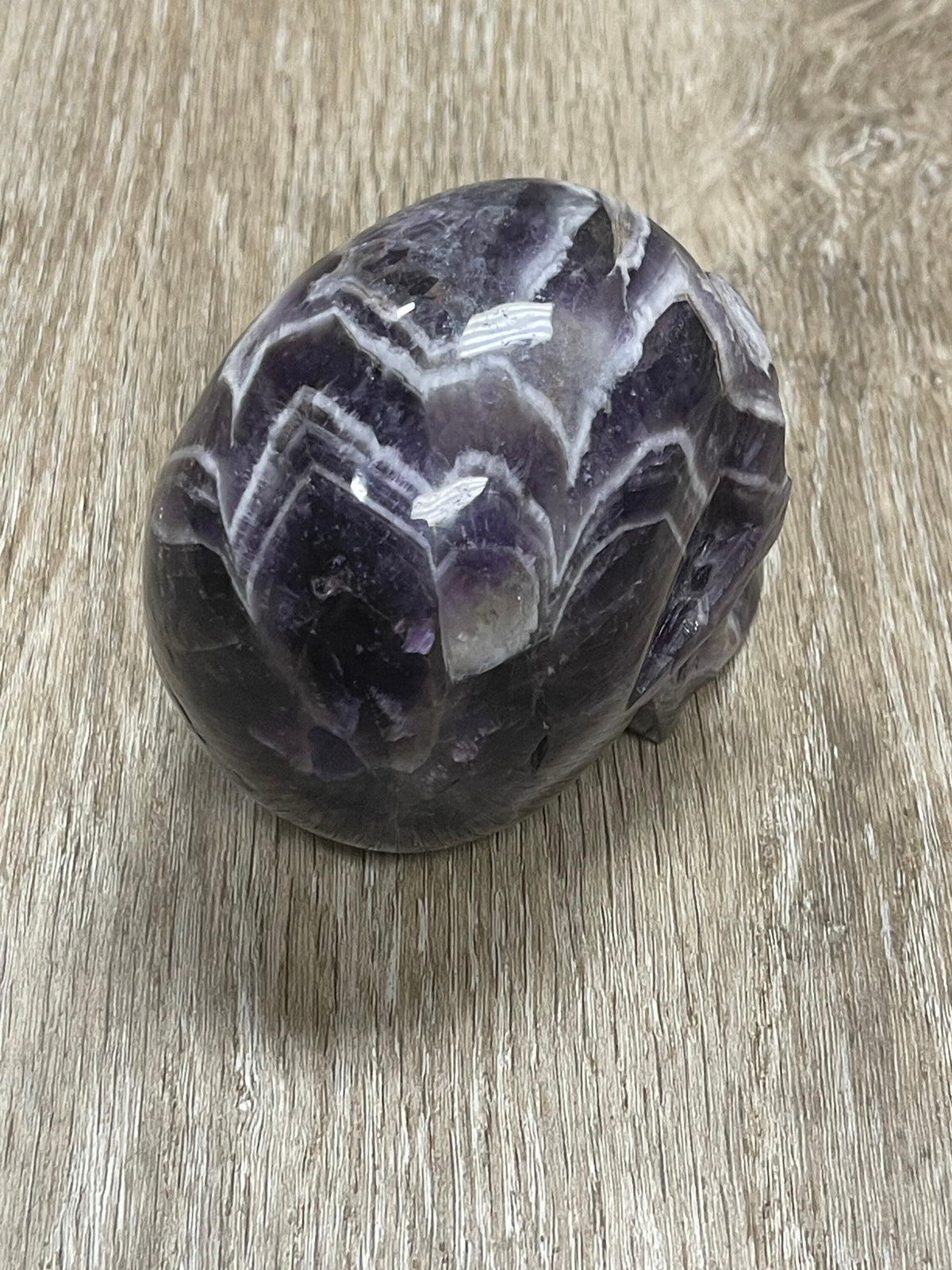 Chevron Amethyst Crystal Skull: Reiki Altar Meditation Decor