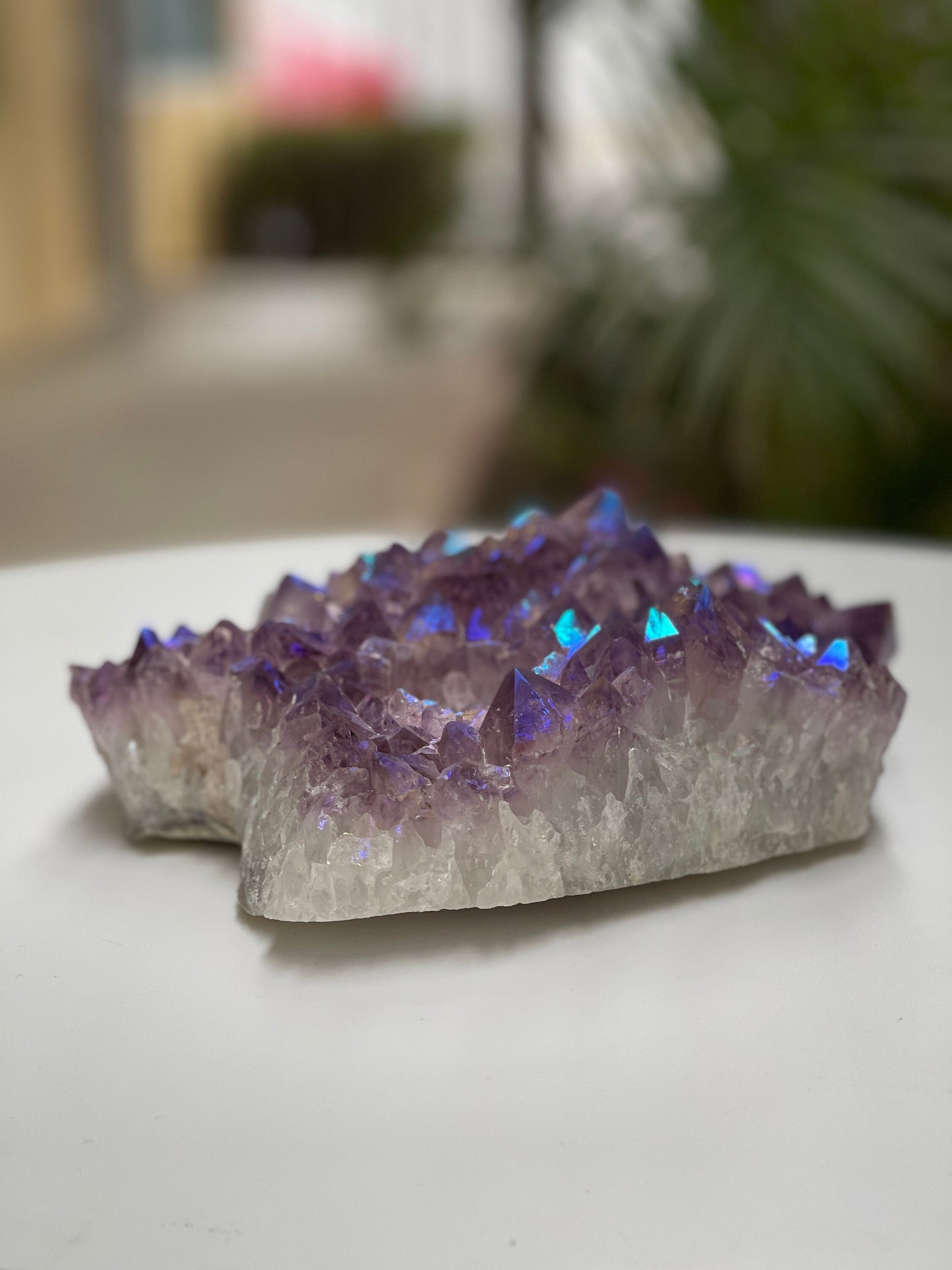 XL Angel Aura Amethyst Candle Holder, 5 hole Tea Light Holder, Home Accessories, Home Decor, Aura Crystals