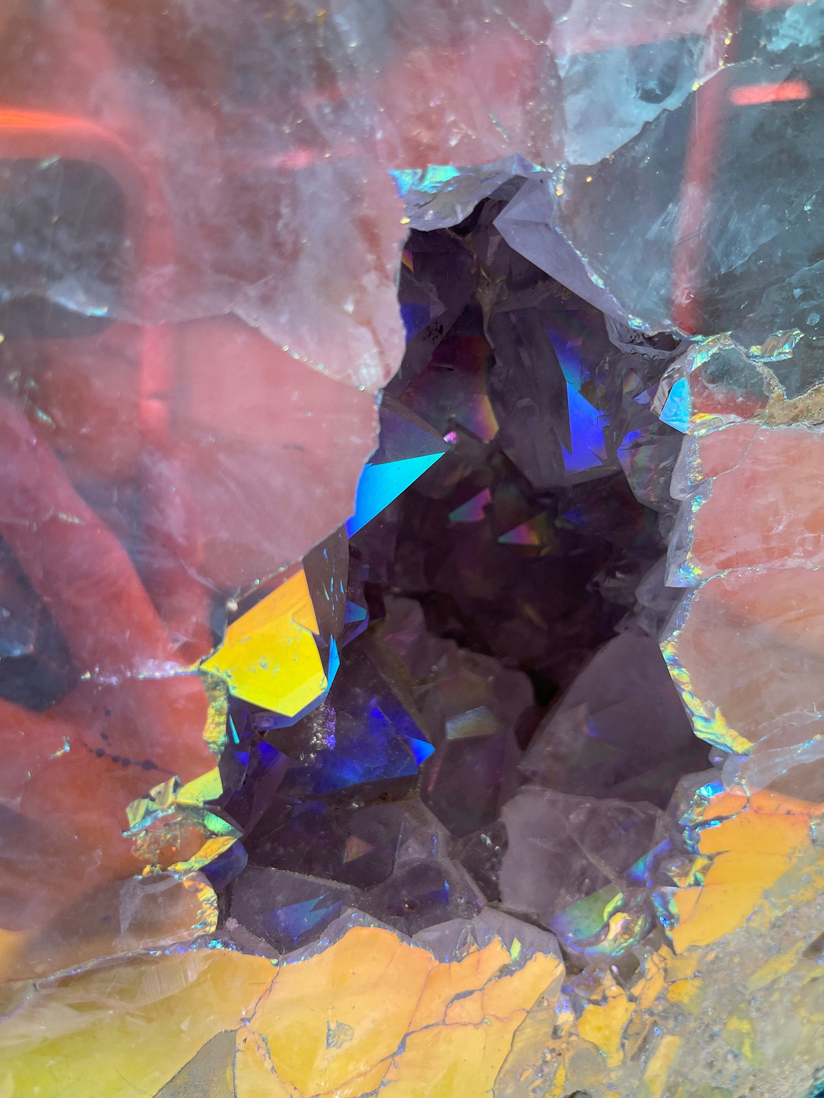 Angel Aura Amethyst Cathedral – 25.35 lbs, Aura Crystal Geode