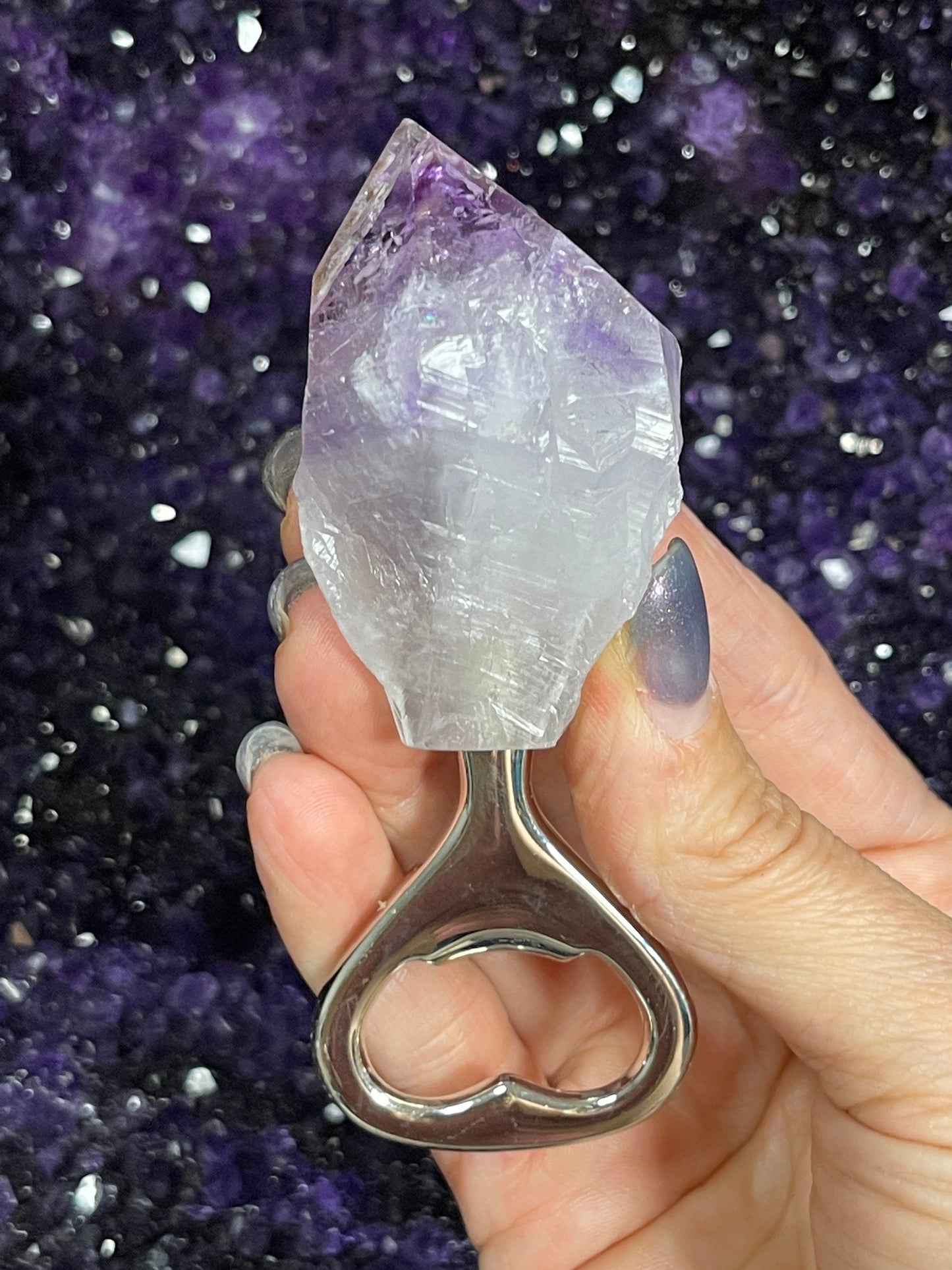 Amethyst Cheese Knife, Amethyst Bottle Opener, Gemstone Flatware, Amethyst Silverware, Amethyst Cutlery, Crystals, Kitchenware