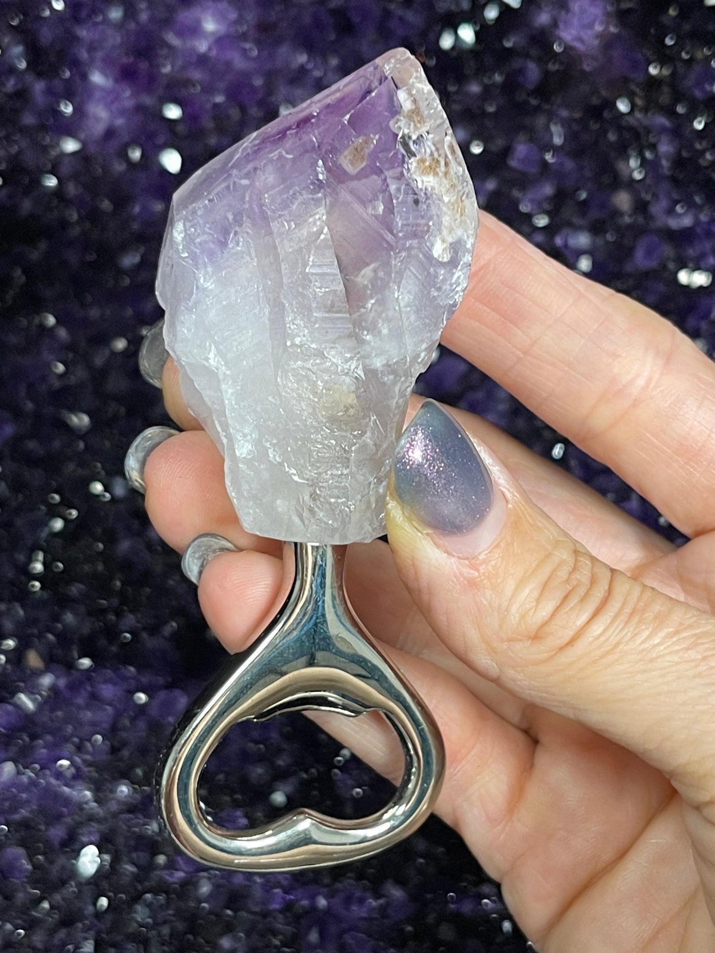 Amethyst Cheese Knife, Amethyst Bottle Opener, Gemstone Flatware, Amethyst Silverware, Amethyst Cutlery, Crystals, Kitchenware