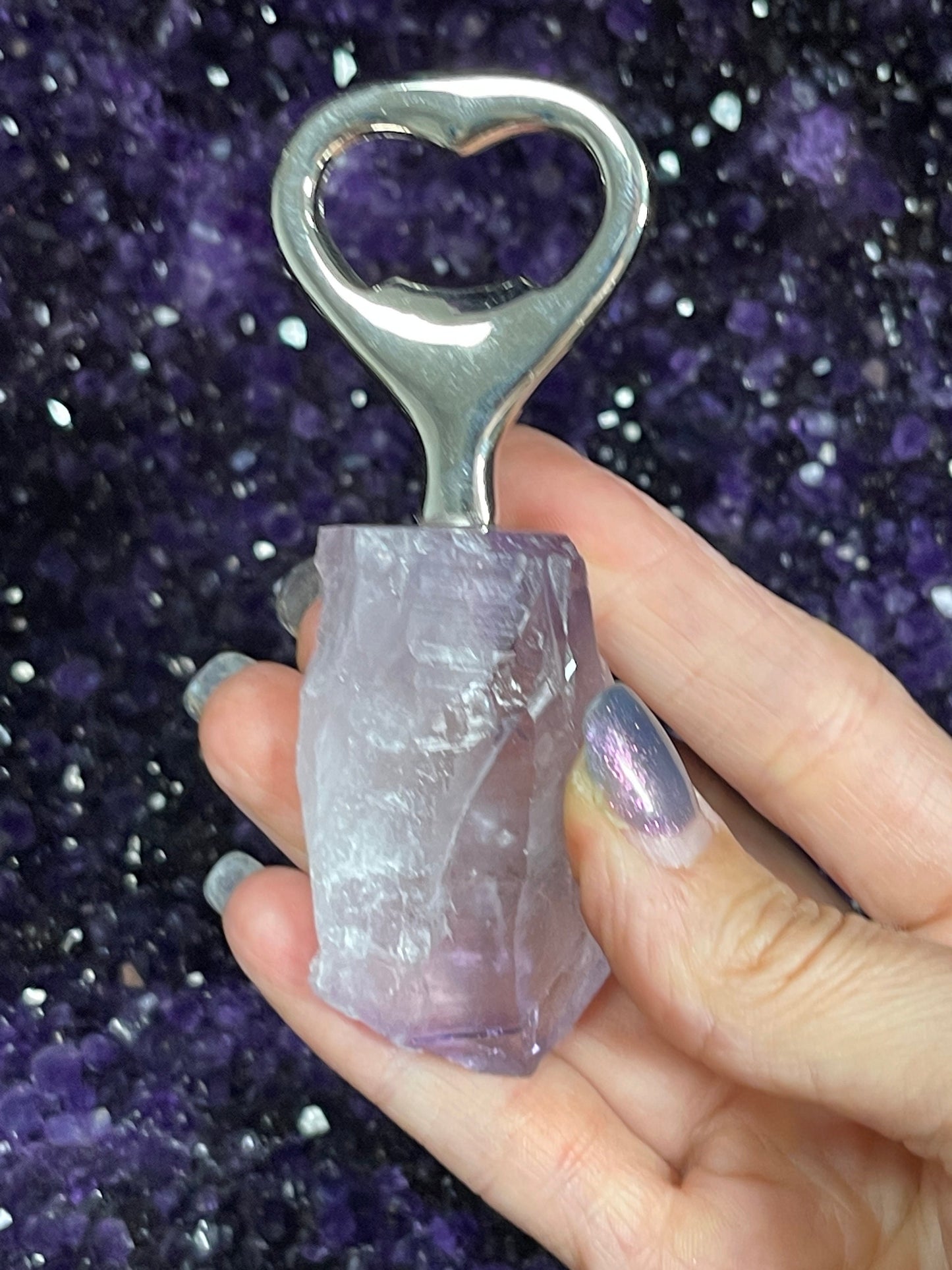 Amethyst Cheese Knife, Amethyst Bottle Opener, Gemstone Flatware, Amethyst Silverware, Amethyst Cutlery, Crystals, Kitchenware