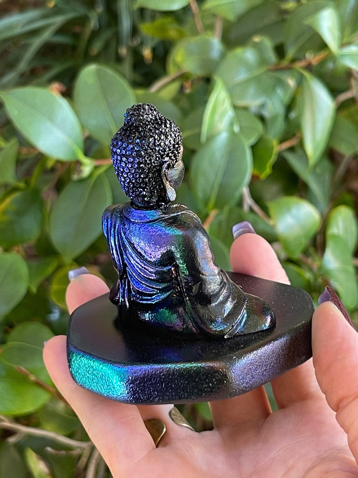 Angel Aura Shungite Buddha - Healing Crystal Figurine for Zen Home Decor
