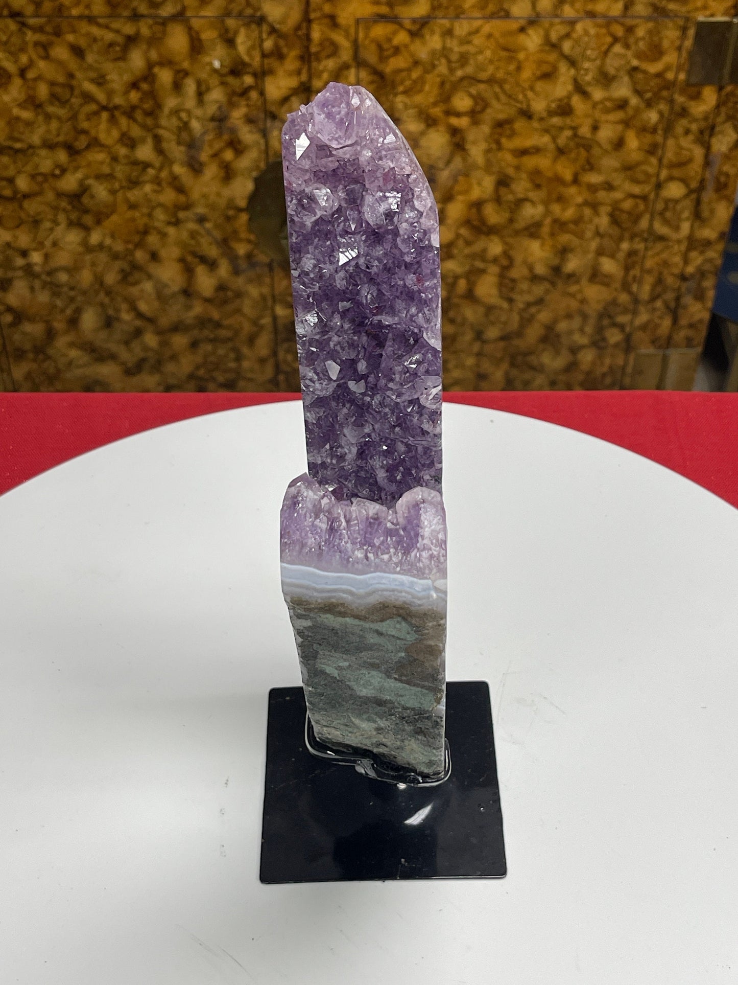 Large Amethyst Portal on Stand, Amethyst Statement Decor, Home Decor, Amethyst Geode, Calcite