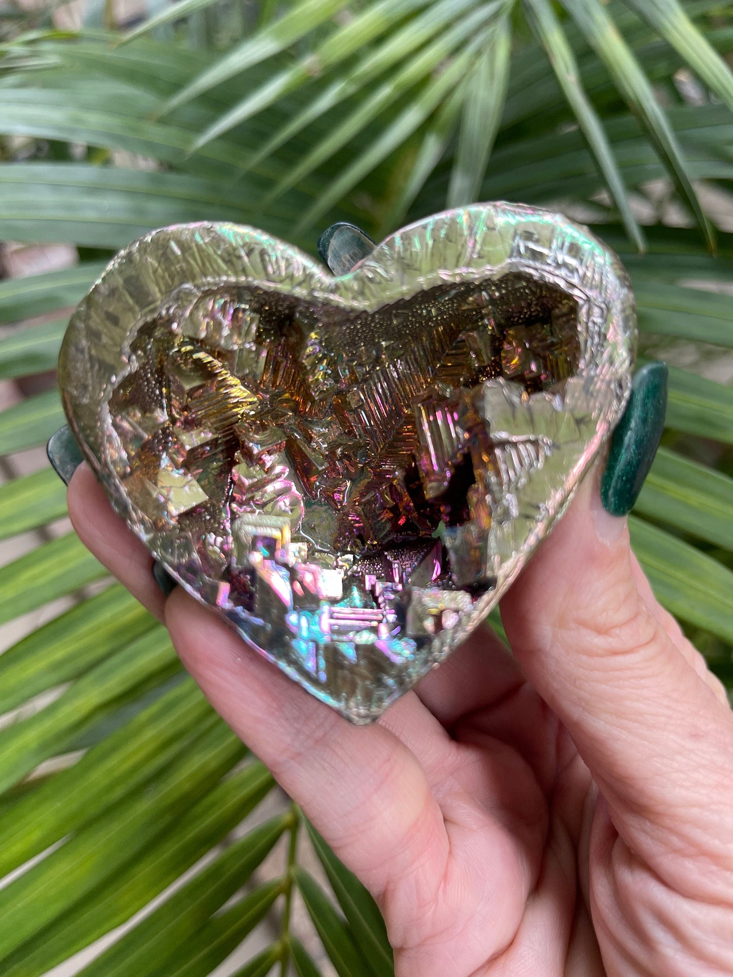 Bismuth Heart, Gifts for Her, Metal Heart, Bismuth Shapes, Home Decor, Crystal Hearts, Heart Decor