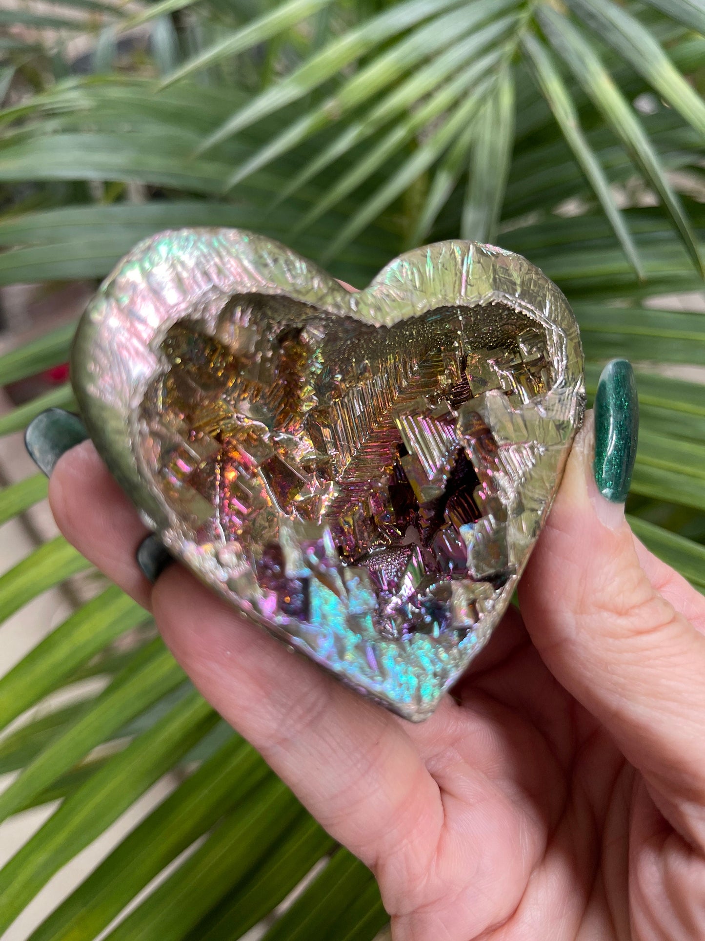 Bismuth Heart, Gifts for Her, Metal Heart, Bismuth Shapes, Home Decor, Crystal Hearts, Heart Decor