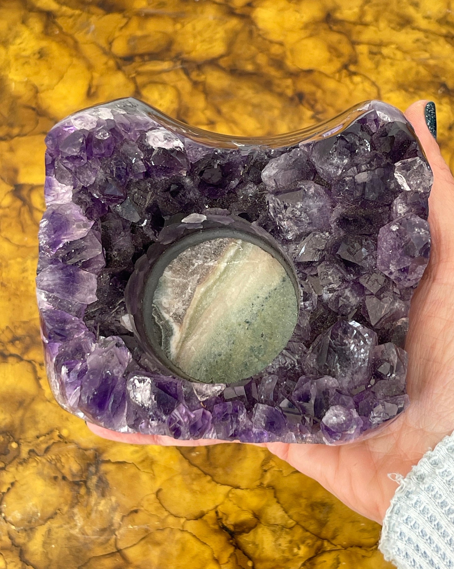 Large Amethyst Candleholder, Amethyst Votive Holder, Air Plant, Home Accessories, Home Decor, Amethyst, Reiki, Meditation tools