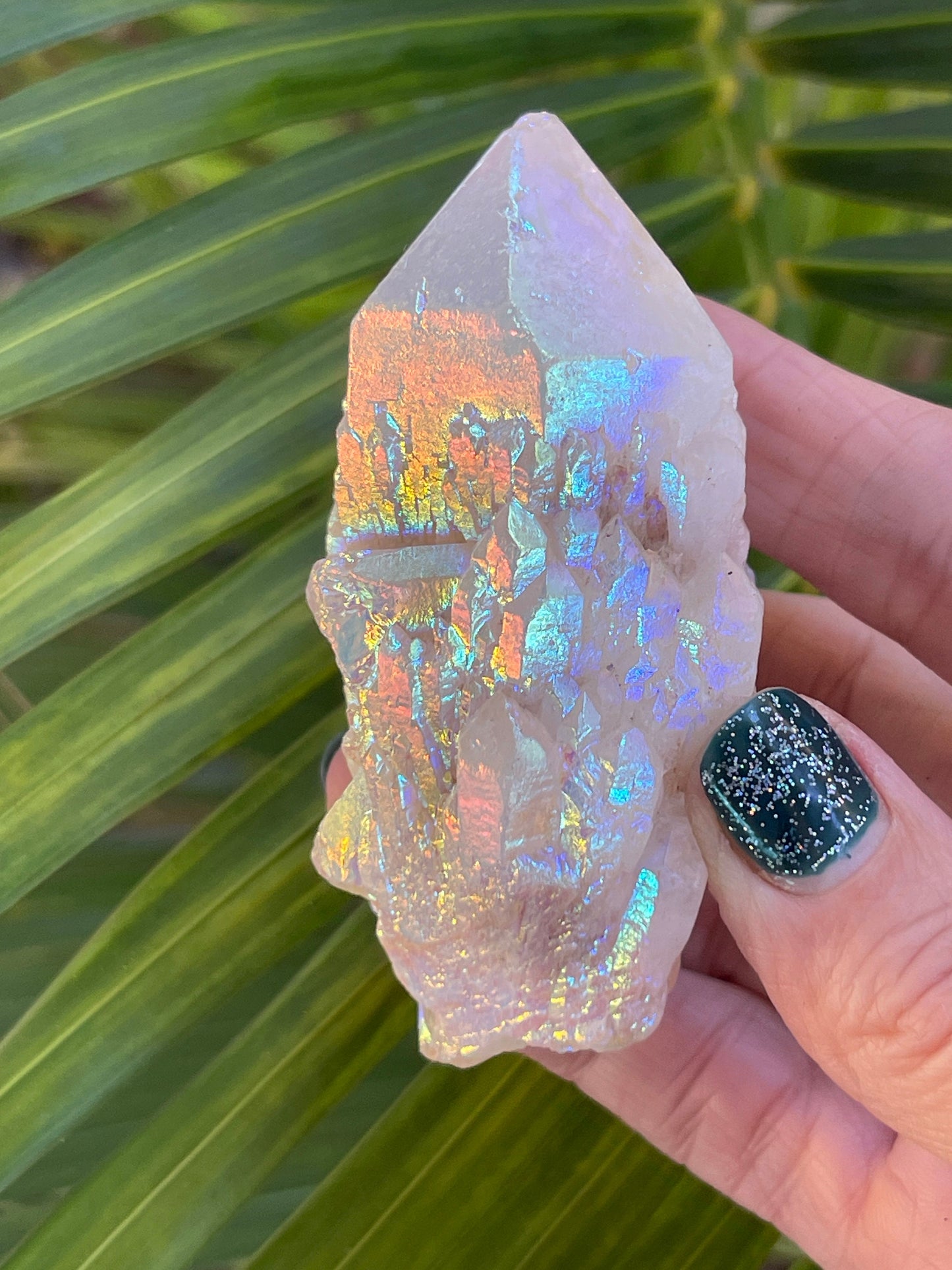 Angel Aura Candle Quartz Point, Aura Quartz Cluster, Aura Crystals, Home Decor, Quartz, Reiki, Chakra, Meditation tools