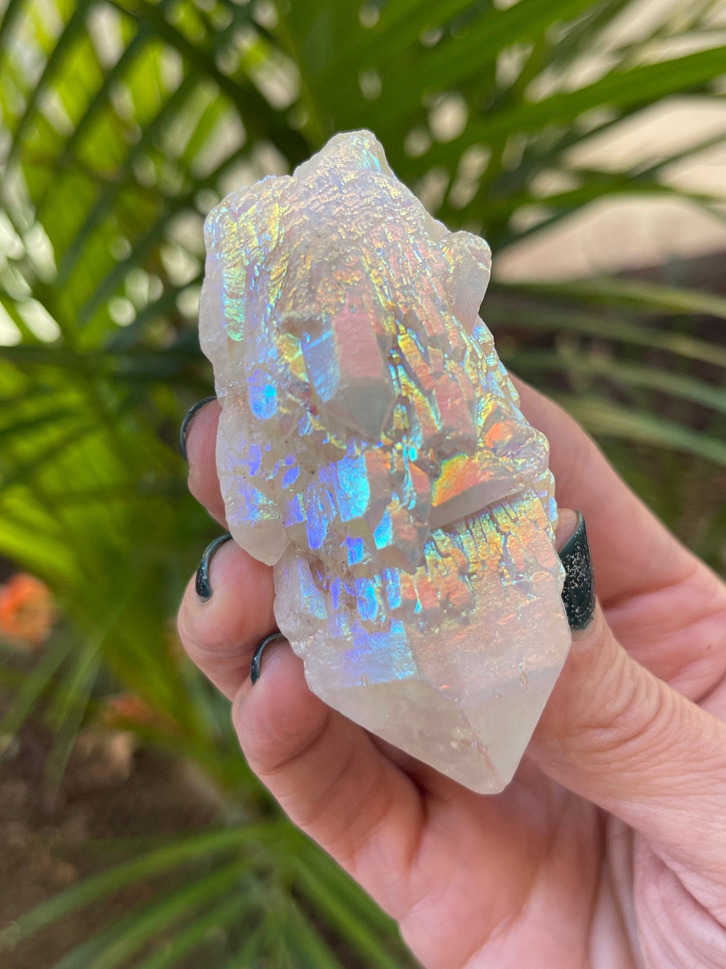 Angel Aura Candle Quartz Point, Aura Quartz Cluster, Aura Crystals, Home Decor, Quartz, Reiki, Chakra, Meditation tools