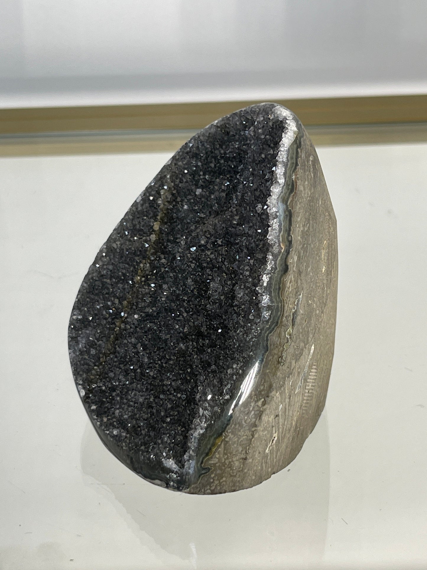Black Galaxy Amethyst Cutbase, Black Druzy Crystals, Home Accessories, Home Decor, Crystals, Crystal Shop