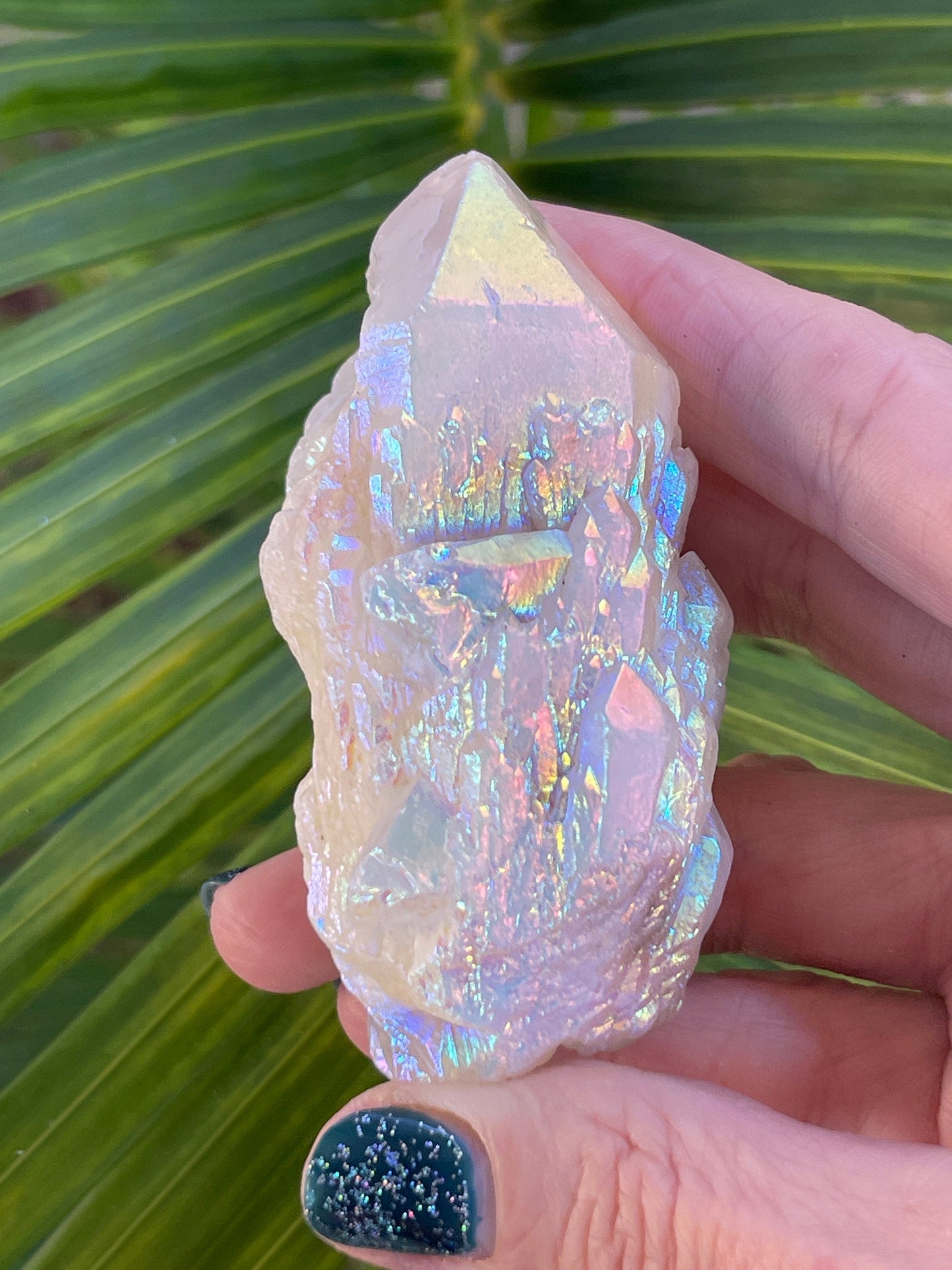 Angel Aura Candle Quartz Point, Aura Quartz Cluster, Aura Crystals, Home Decor, Quartz, Reiki, Chakra, Meditation tools