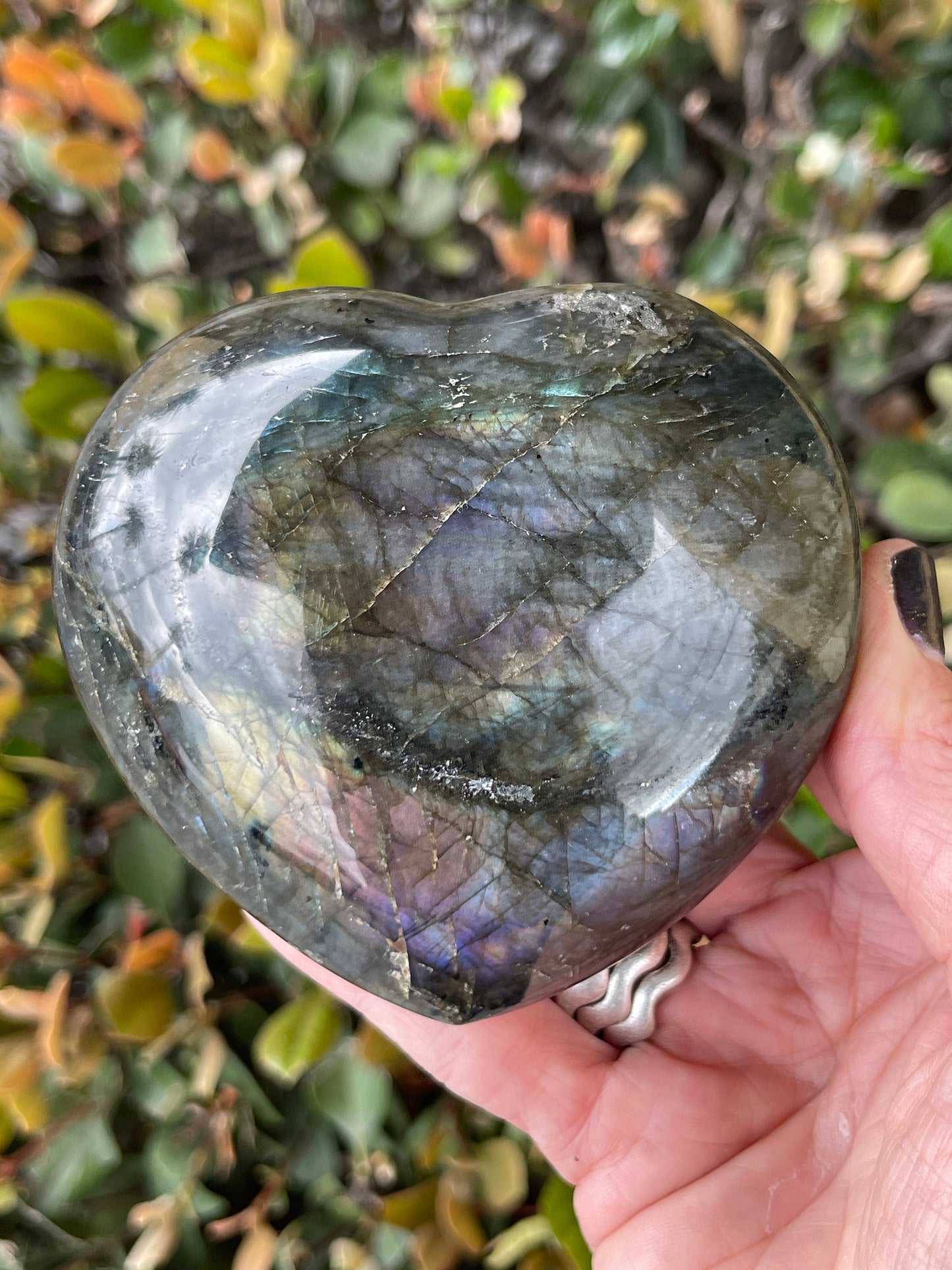 High Quality Purple Labradorite Heart, Sunset Labradorite, Flashy Labradorite Carvings, Crystal Hearts, Home Decor, Crystals for Intuition