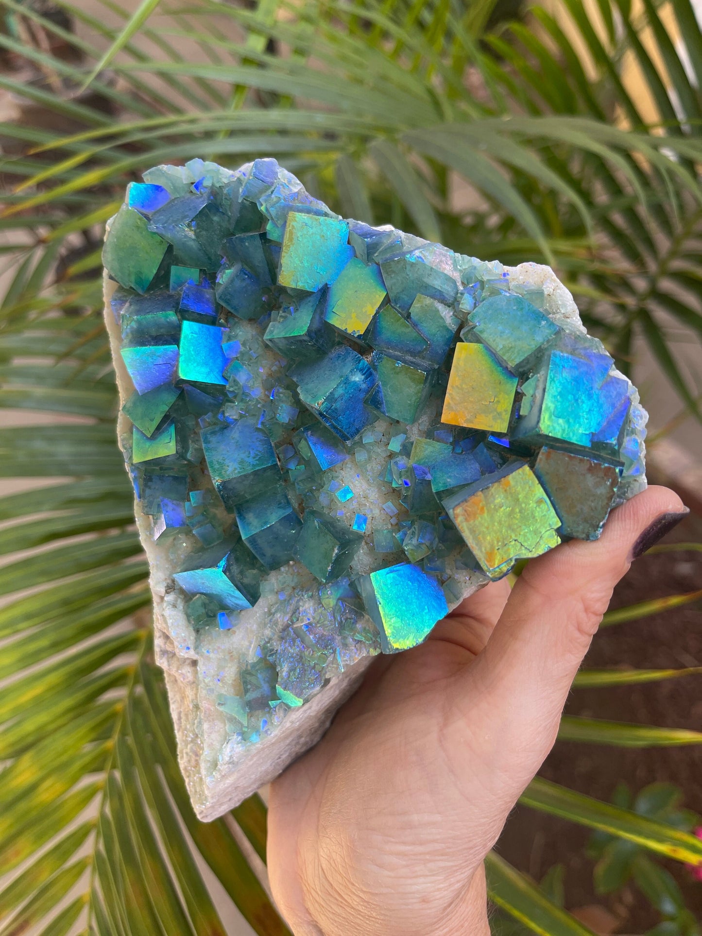Aura Cubic Fluorite, Aura Fluorite, Green Fluorite, Angel Aura Crystals, Home Decor, Crystals & Minerals, Custom Aura, Reiki