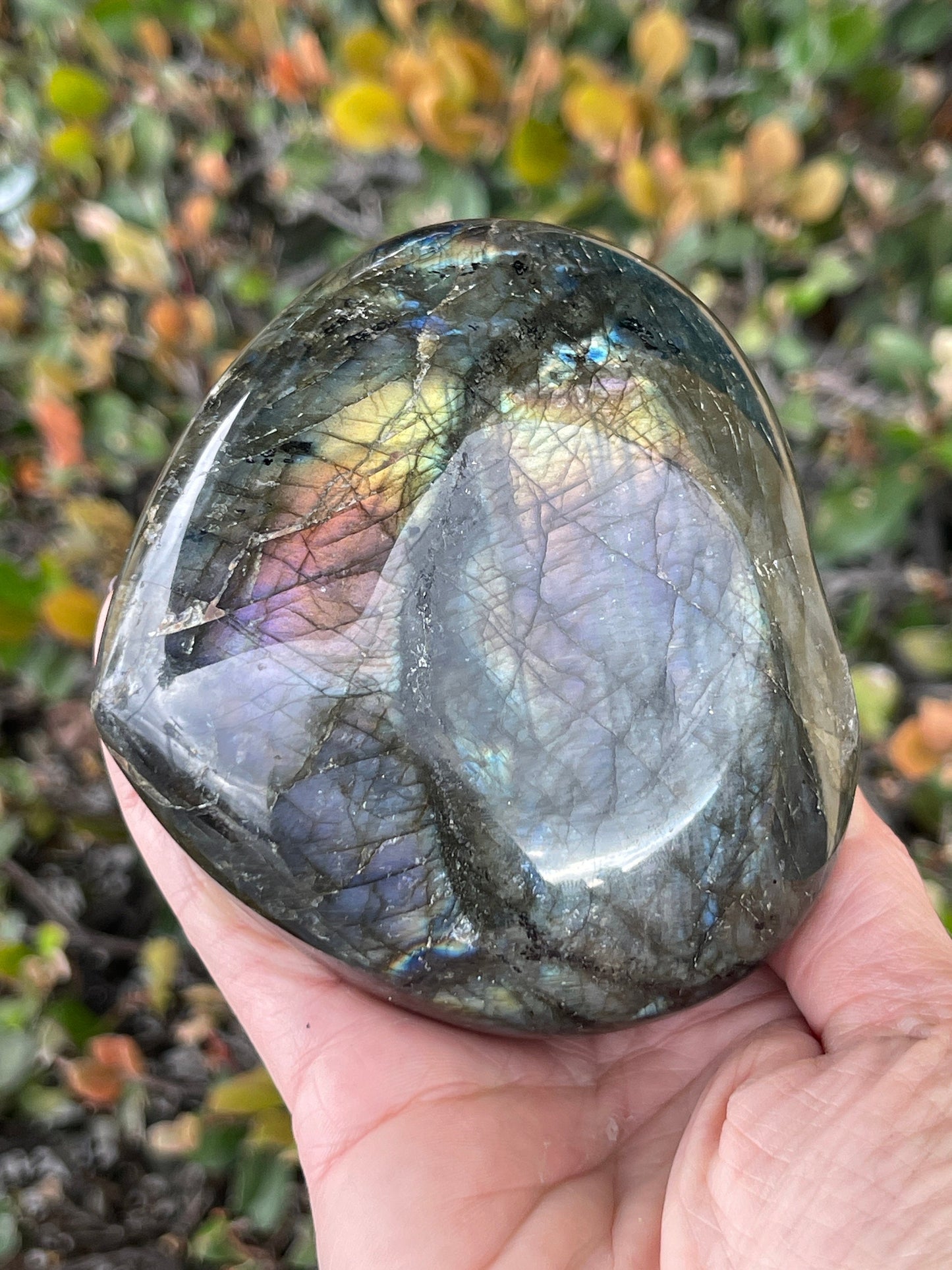 High Quality Purple Labradorite Heart, Sunset Labradorite, Flashy Labradorite Carvings, Crystal Hearts, Home Decor, Crystals for Intuition