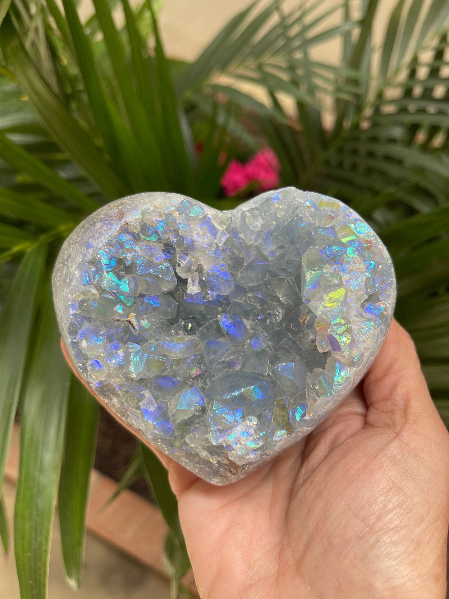 Angel Aura Celestite Heart, Celestine, Angels, Aura Hearts, Aura Crystals, Home Decor, Home Accessories, Chakras, Reiki Meditation Tools
