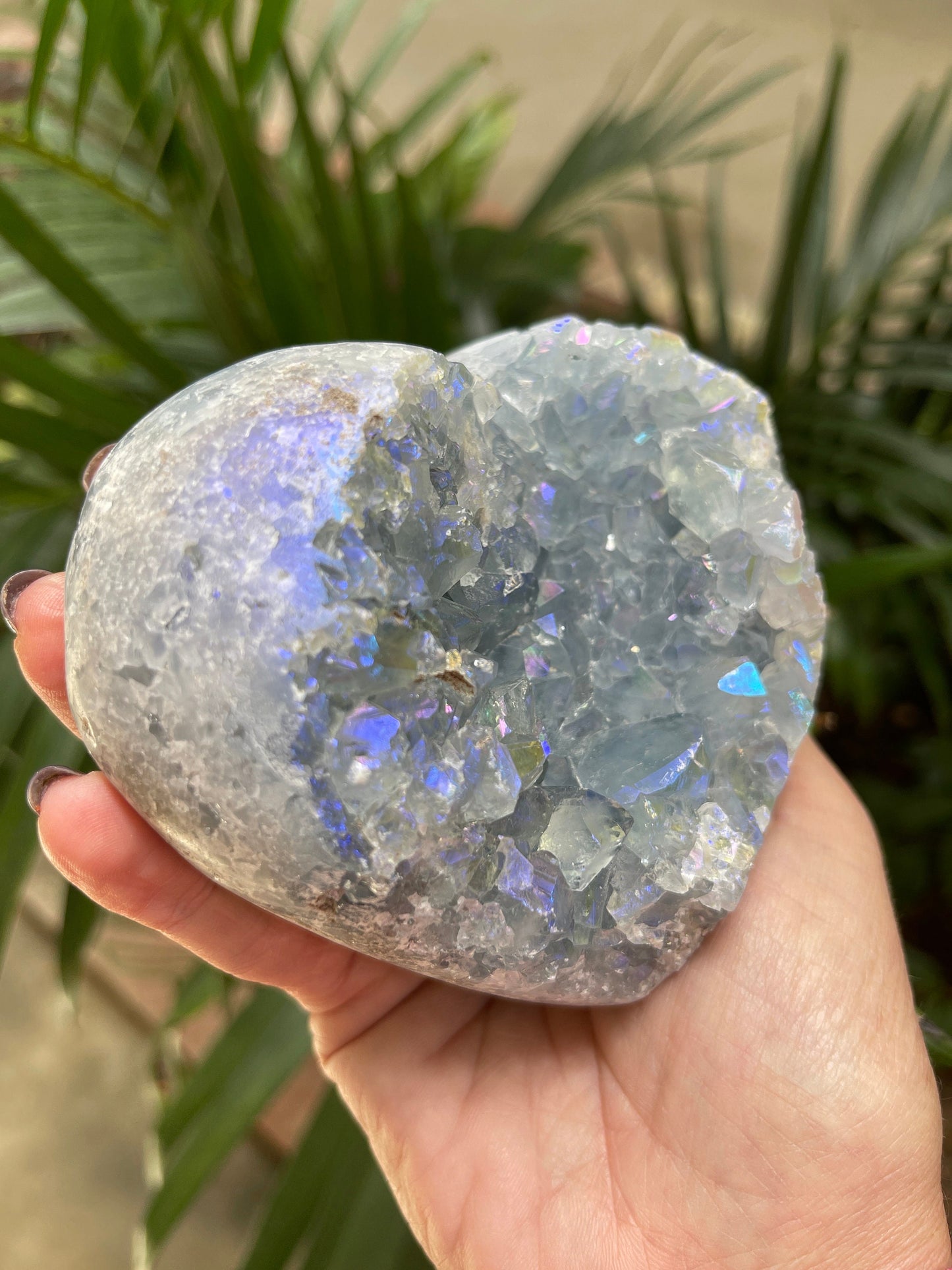 Angel Aura Celestite Heart, Celestine, Angels, Aura Hearts, Aura Crystals, Home Decor, Home Accessories, Chakras, Reiki Meditation Tools