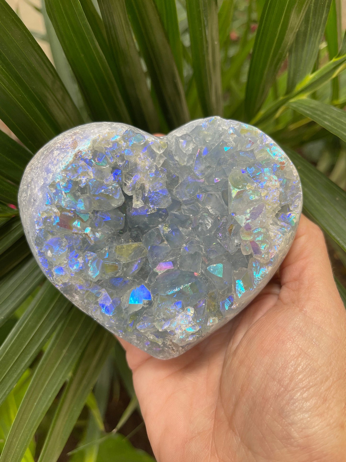 Angel Aura Celestite Heart, Celestine, Angels, Aura Hearts, Aura Crystals, Home Decor, Home Accessories, Chakras, Reiki Meditation Tools