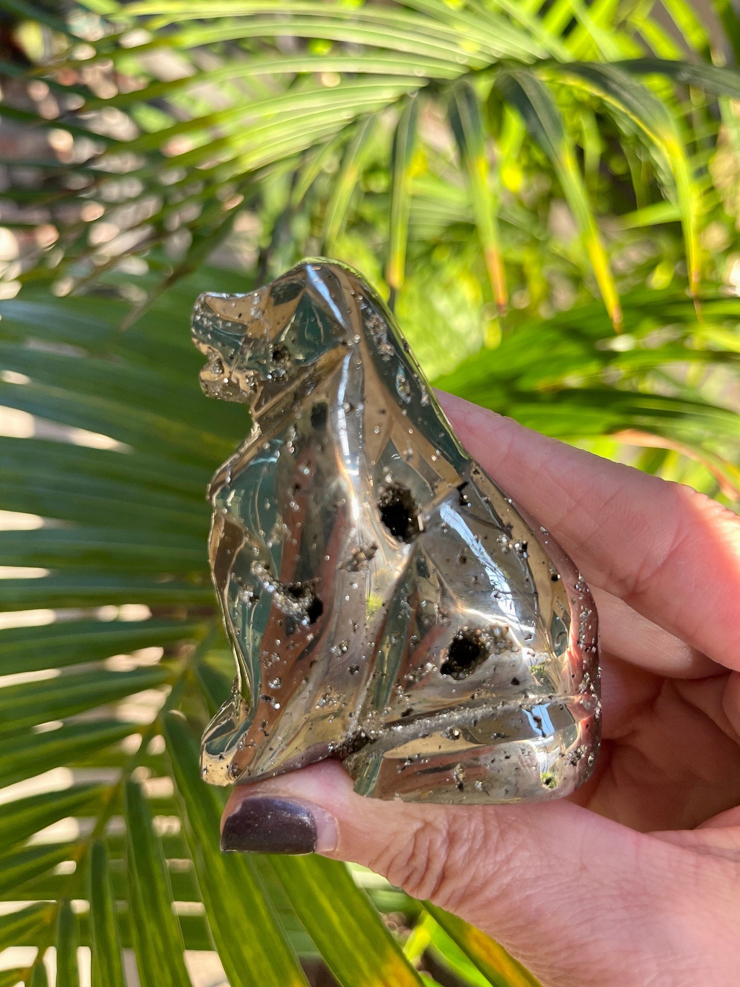 Pyrite Dog, Pyrite Carvings, Gifts for Dog Lovers, Home Decor, Dog Carvings, Crystal Dogs, Dog Decor