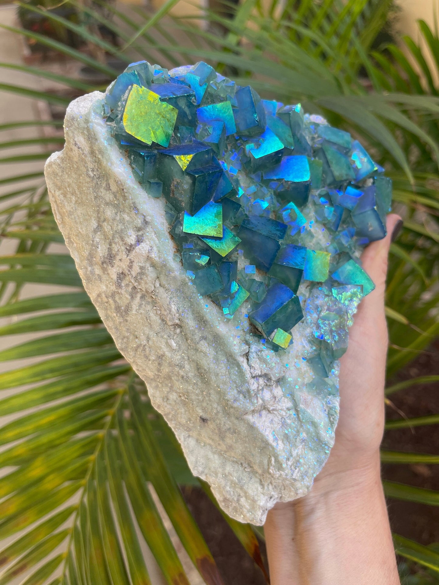 Aura Cubic Fluorite, Aura Fluorite, Green Fluorite, Angel Aura Crystals, Home Decor, Crystals & Minerals, Custom Aura, Reiki