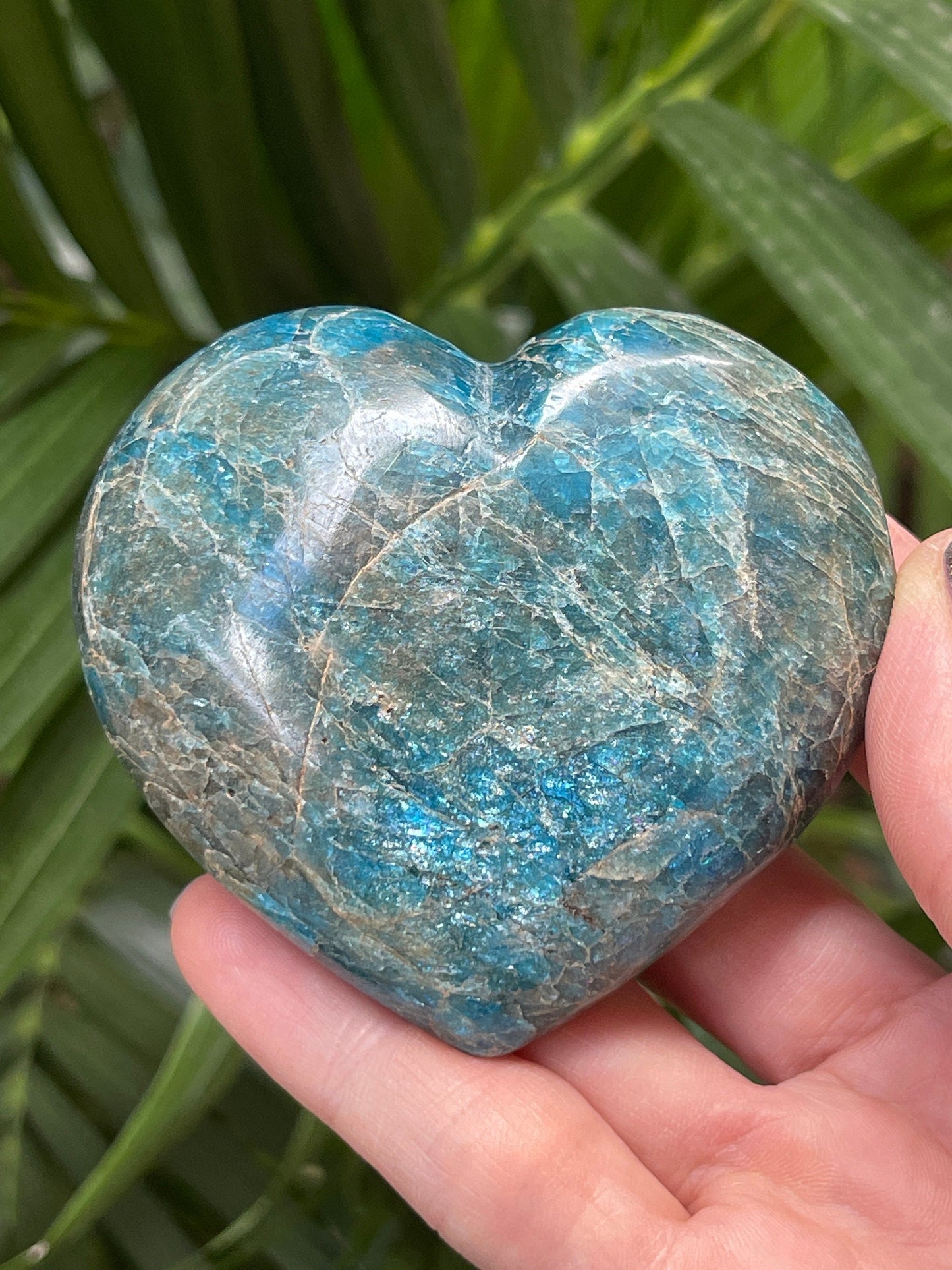 Apatite Heart, Crystal Heart, Carved Apatite, Blue Crystals, Home Decor, Crystals for Clarity, Meditation tools