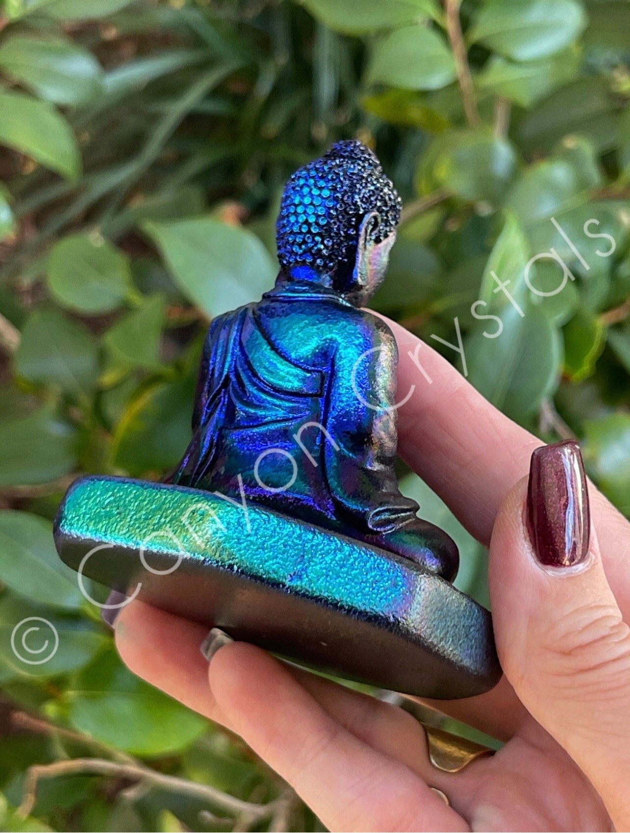Angel Aura Shungite Buddha - Healing Crystal Figurine for Zen Home Decor