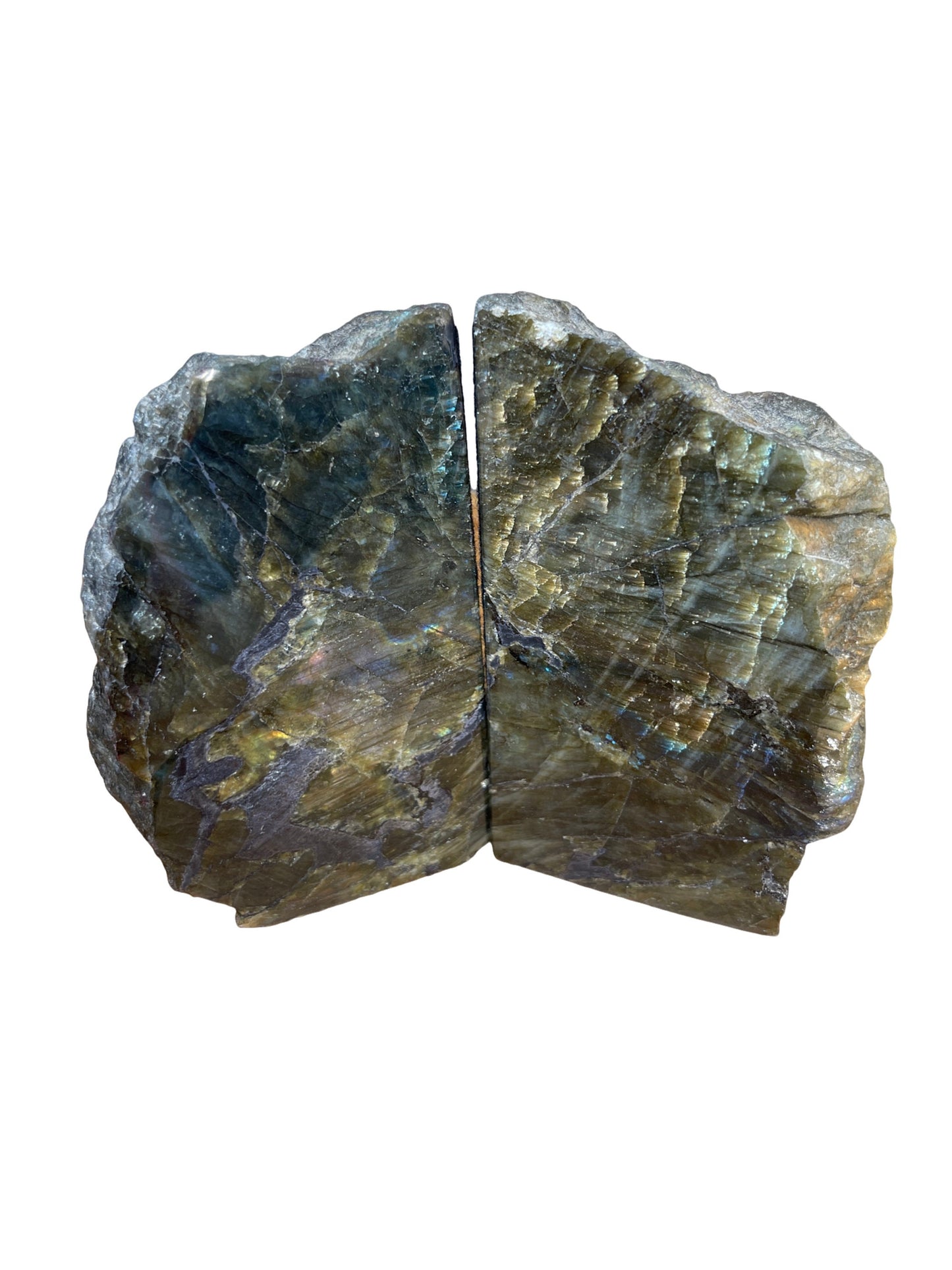 Labradorite Book Ends, Purple Labradorite,Home Decor, Raw Labradorite, Home Accessories, Library Decor,Unisex Gifts Gemstone Bookends