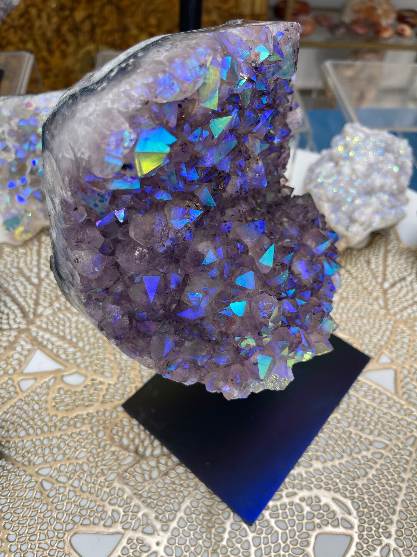 Angel Aura Amethyst on Stand, Home Accessories, Home Decor, Aura Crystals, Aura Statement Crystals,