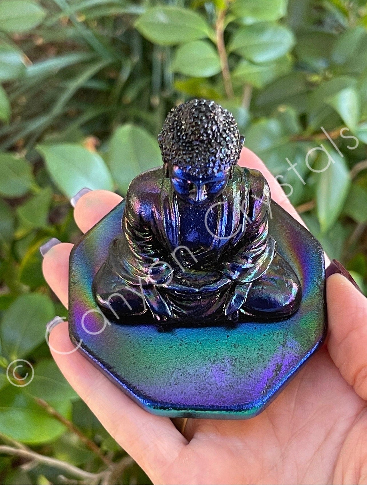 Angel Aura Shungite Buddha - Healing Crystal Figurine for Zen Home Decor
