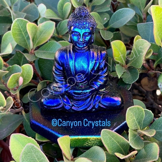 Angel Aura Shungite Buddha - Healing Crystal Figurine for Zen Home Decor