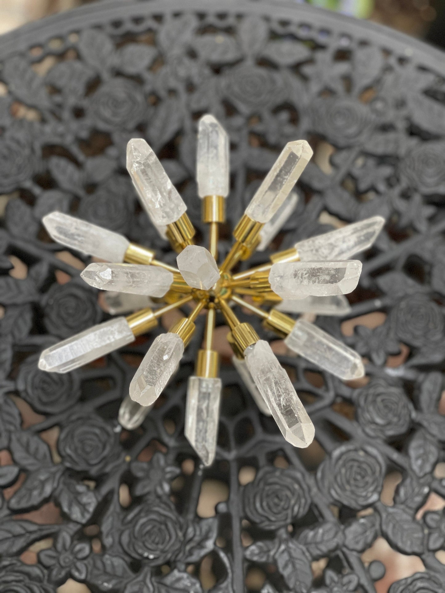 Unique Crystal Point Starburst Sculpture, Father's Day Gift,Home Decor, Crystal Art, Modern Design, Crystal Sculpture, Crystal Globe