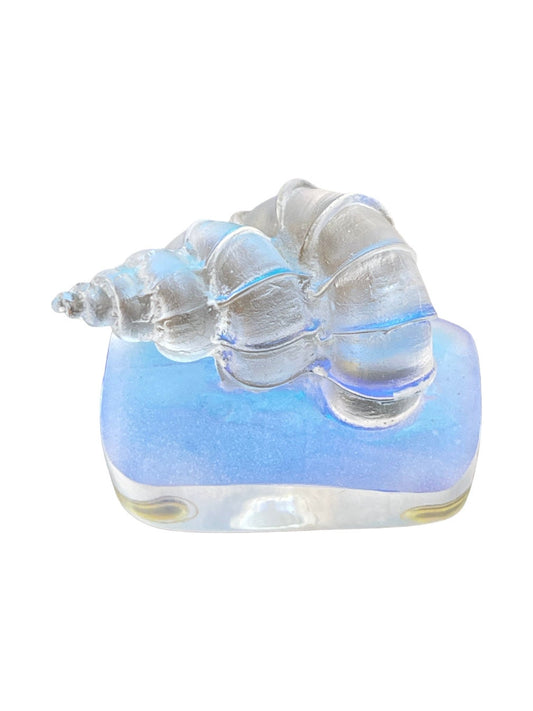 Custom Dichroic Glass Seashell, Aura Glass Seashell, Collectible Glass ,Glass Art, Iridescent Glass Figurines, Colorful Glass Shell