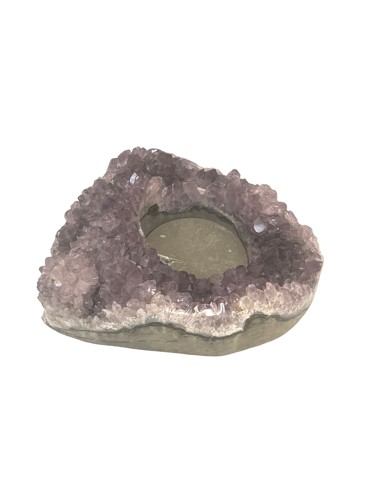 Large Raw Amethyst Candle Holder: Reiki Meditation Decor