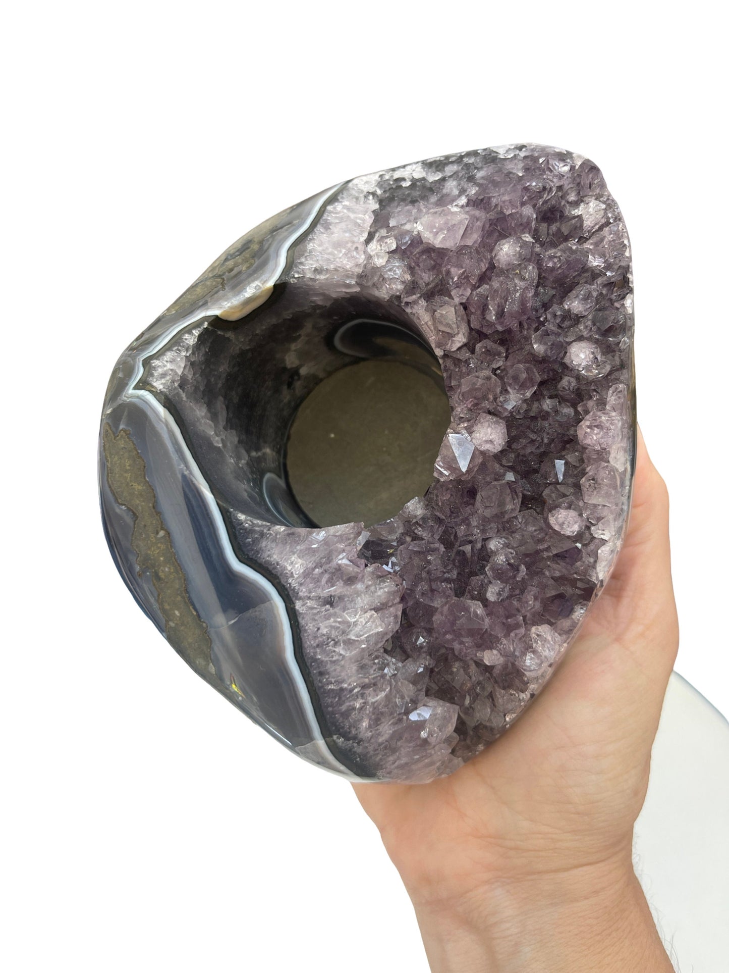 Large Amethyst Candleholder, Votive Holder, Home Accessories, Home Decor, Chakra Amethyst, Air Planter, Meditation, Crystal Candle Holders