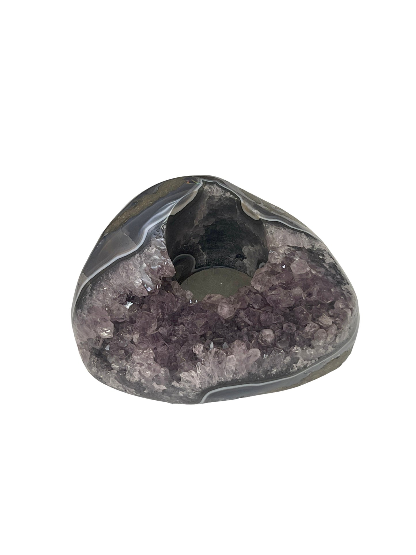 Large Amethyst Candleholder, Votive Holder, Home Accessories, Home Decor, Chakra Amethyst, Air Planter, Meditation, Crystal Candle Holders