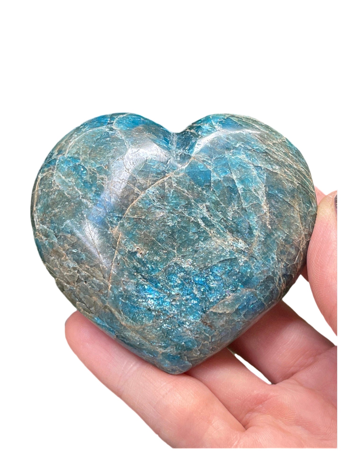 Apatite Heart, Crystal Heart, Carved Apatite, Blue Crystals, Home Decor, Crystals for Clarity, Meditation tools
