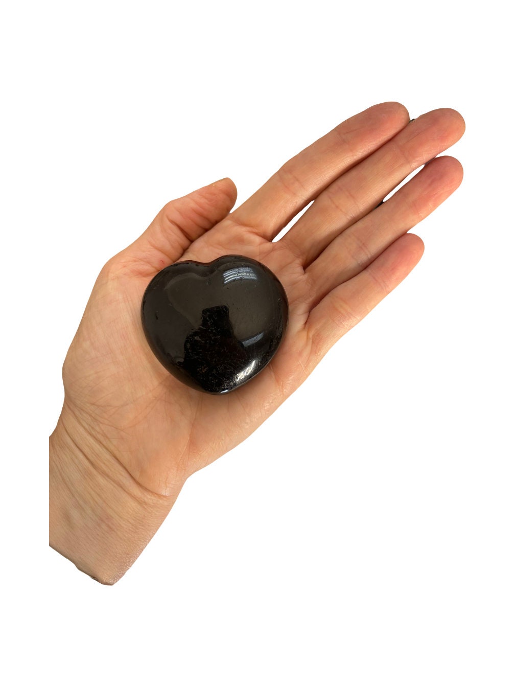 One 2 " Black Tourmaline Heart, Protection Stone, Grounding Stone, Home Decor, Sacred Space, Altar Spiritual Tools, Home Decor