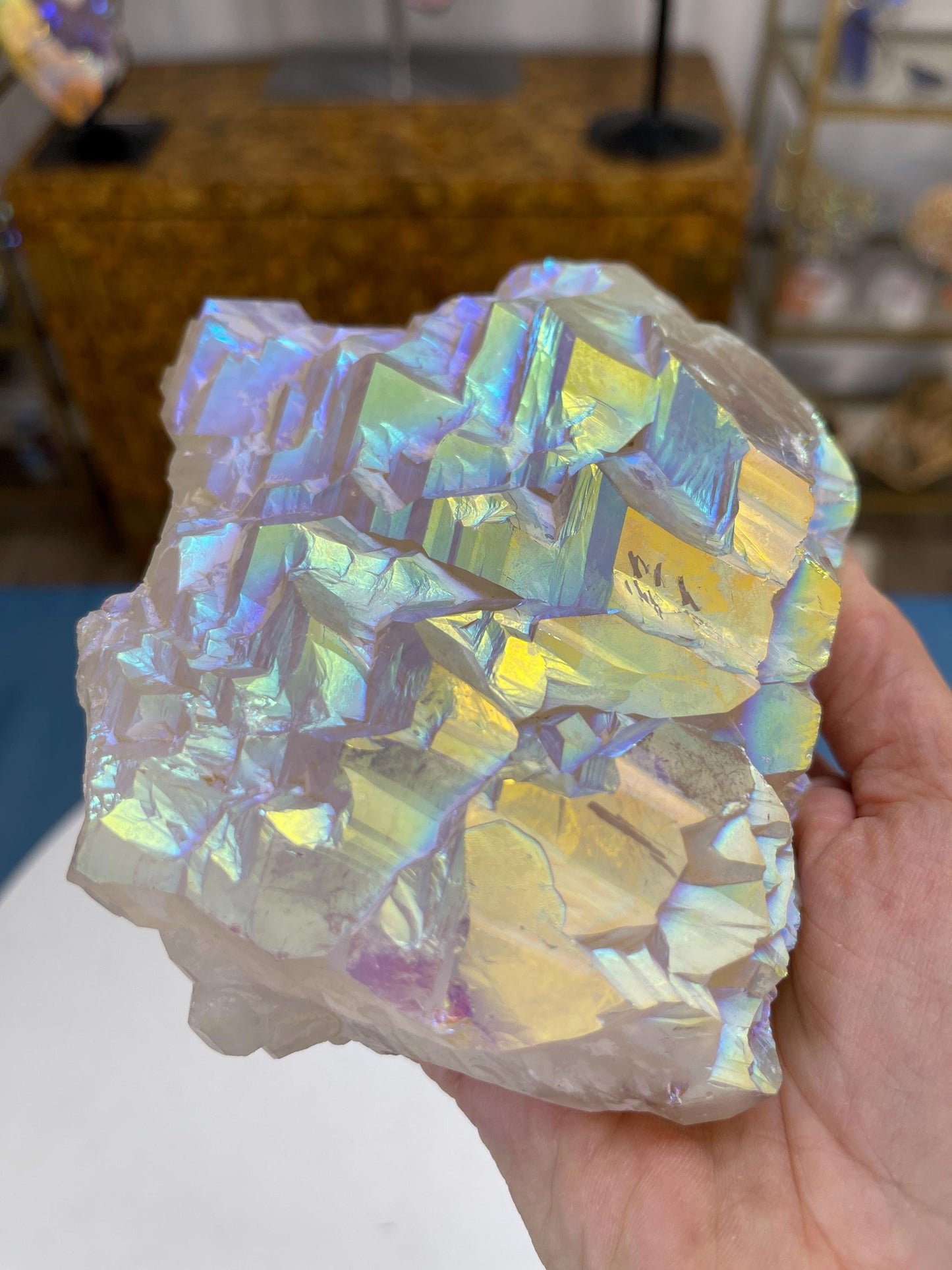 Angel Aura Elestial Quartz, Aura Quartz Point, Aura Crystals, Alligator Quartz, Reiki, Chakra, Meditation, Angels, Clear Quartz,