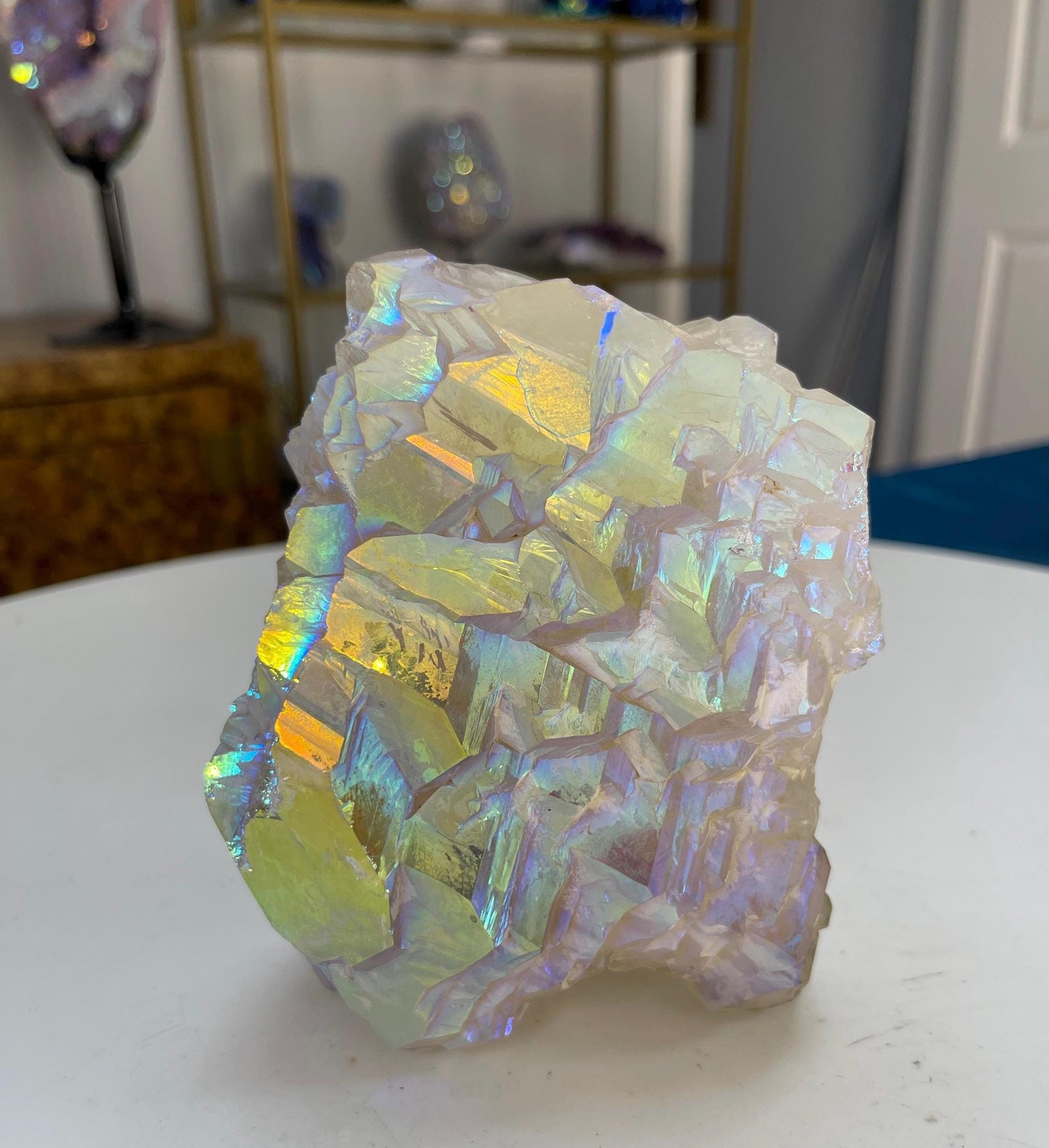 Angel Aura Elestial Quartz, Aura Quartz Point, Aura Crystals, Alligator Quartz, Reiki, Chakra, Meditation, Angels, Clear Quartz,