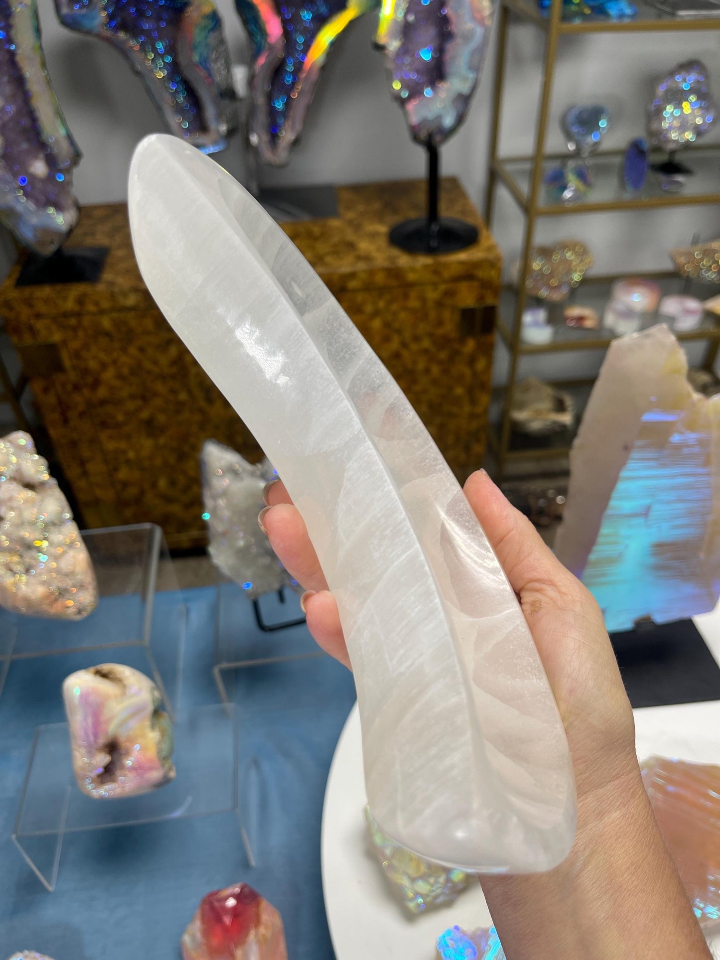 Large Selenite Moon Dish, Selenite Moon Bowl Selenite Charging Dish, Selenite, Home Decor, Metaphysical Tools, Crystals for Energy Clearing