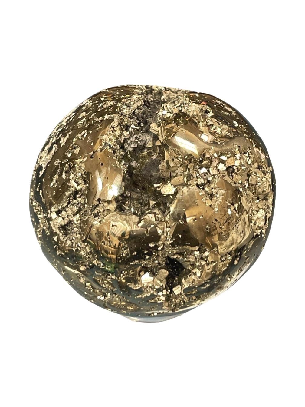Pyrite Sphere – Wealth, Protection & Manifestation Crystal Ball for Energy Work, Home Decor, or Office Desk, Crystal Spheres for Abundance