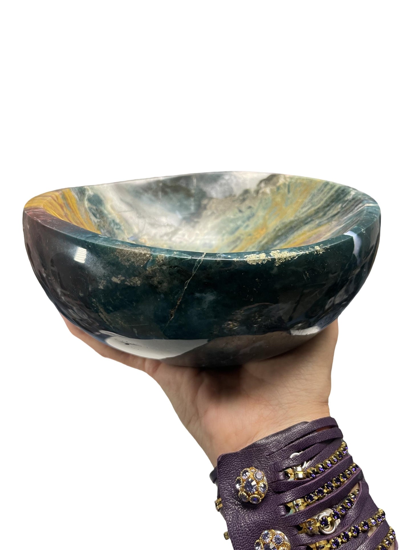 Ocean Jasper Bowl, Home Decor, Ocean Jasper Statement Bowl, Crystal Bowl, Crystals for emotional healing, Trinket Dish, Home Accessories