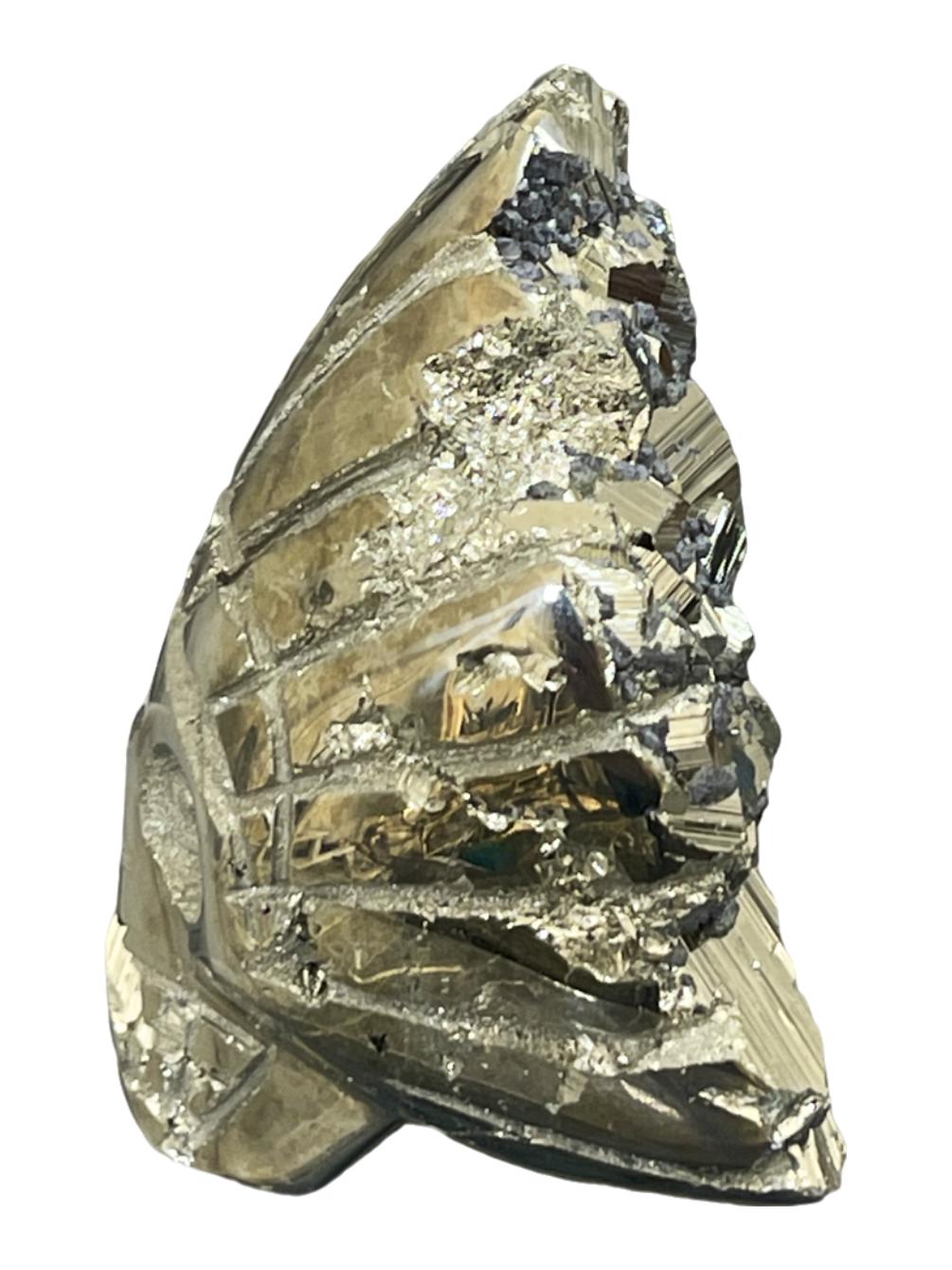Pyrite Indian Head Skull Carving with Galena, Crystals for Abundance, Protection, Grounding and Spiritual Wisdom, Pyrite Carving,