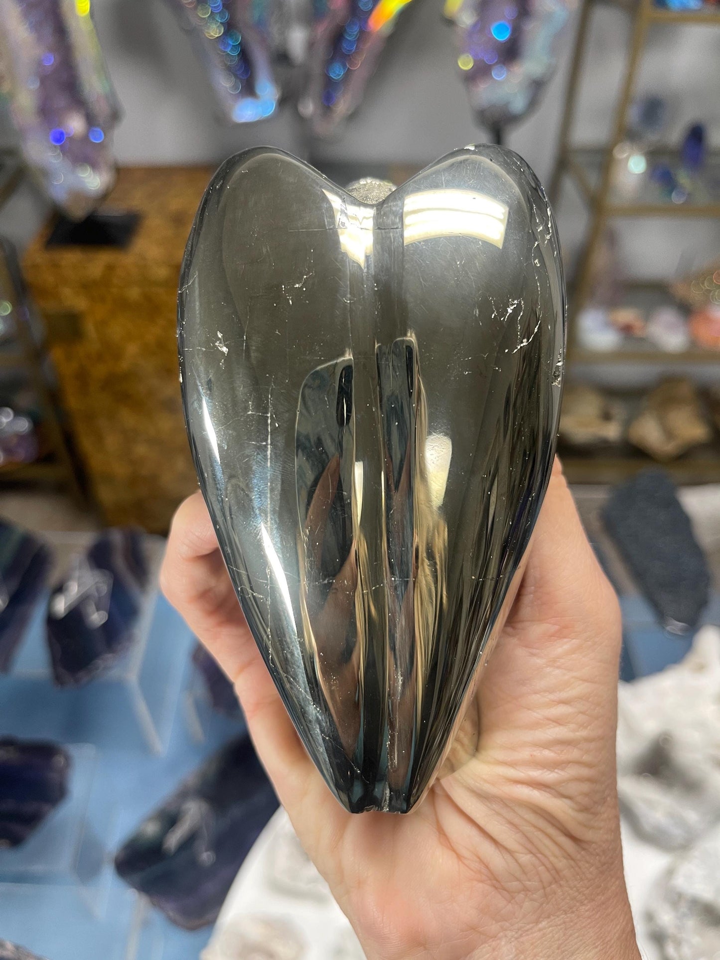 Pyrite Angel – Wealth, Protection, Spiritual Guidance Crystal for Manifestation, Home Decor or Gift, Pyrite Carvings, Crystal Angels, Altar