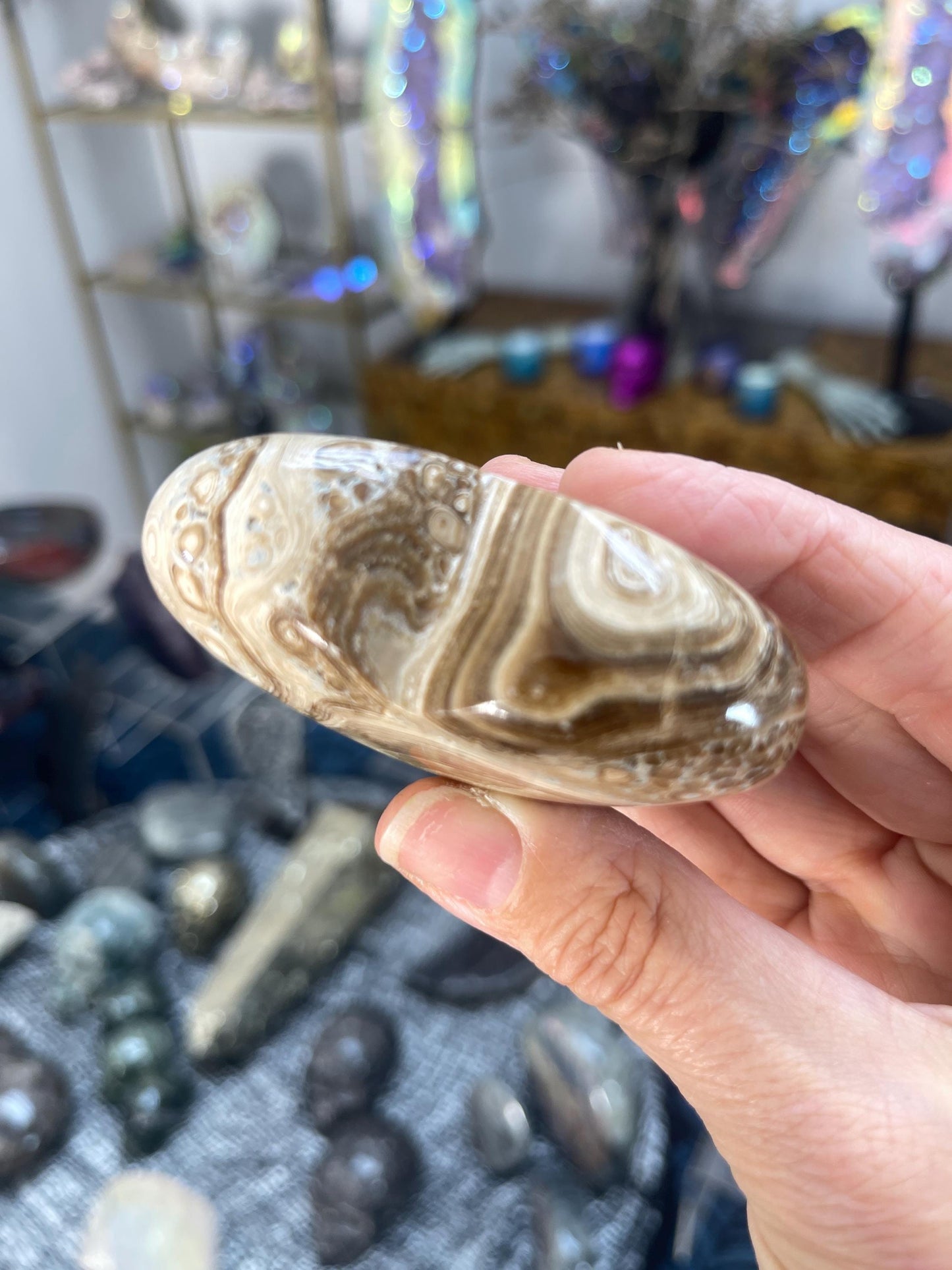 Chocolate Calcite Heart: Grounding Crystal Decor, Unique Hearts, Gifts for Him