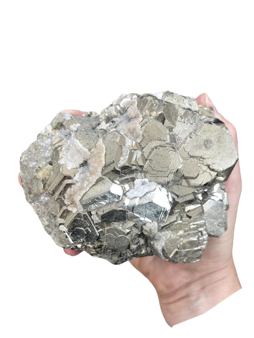 Pyrite Cluster with Quartz, Crystals for Manifestation, Abundance, Protection, Confidence, Pyrite Nugget, Wealth Stone, Grounding Protection